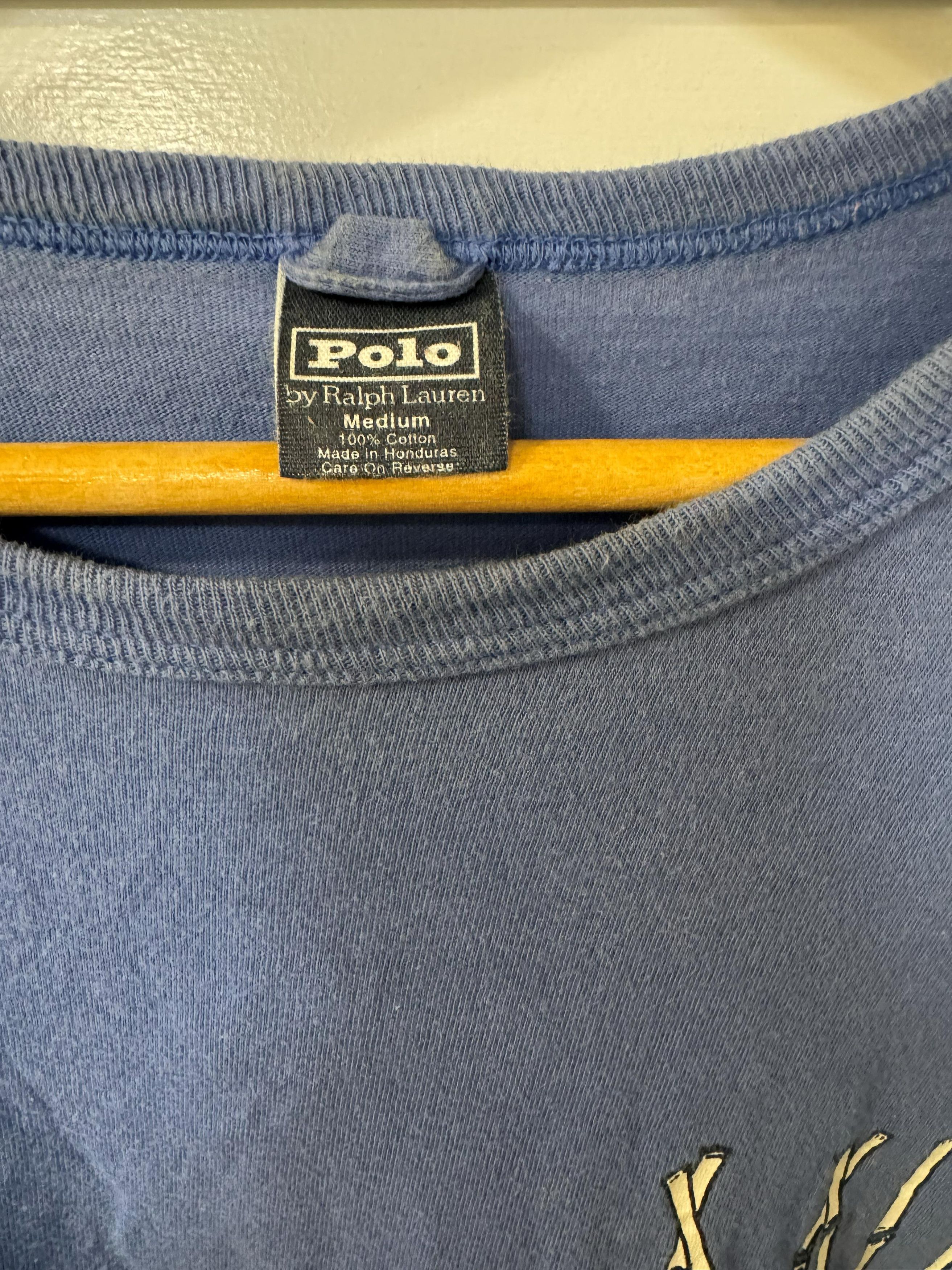 Polo Ralph Lauren Vintage Polo Ralph Lauren Bamboo Logo T-Shirt Blue Medium Size US M / EU 48-50 / 2 - 2 Thumbnail