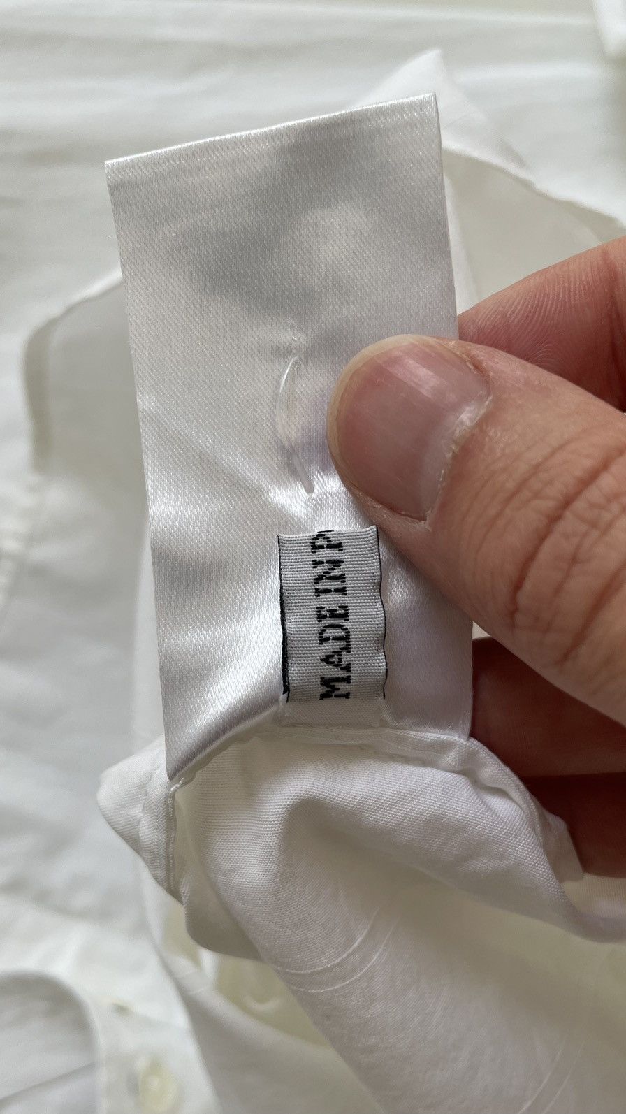 Ann Demeulemeester White Cotton Tonal Striped Shirt Size US M / EU 48-50 / 2 - 11 Thumbnail