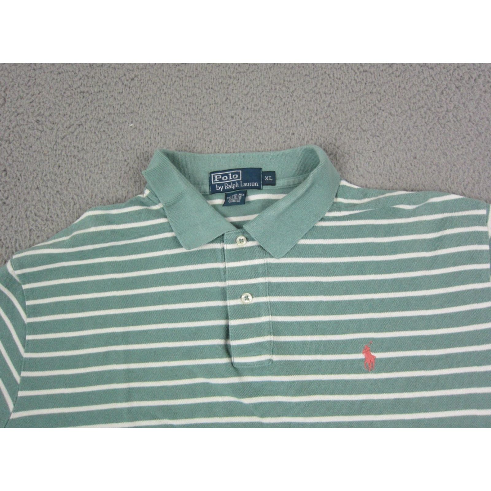 Polo Ralph Lauren VINTAGE Polo Ralph Lauren Polo Shirt Mens XL Green Striped 90s Golf Polo Shirt Mens XL Green Polo Ralph Lauren Shirt Size US XL / EU 56 / 4 - 2 Thumbnail