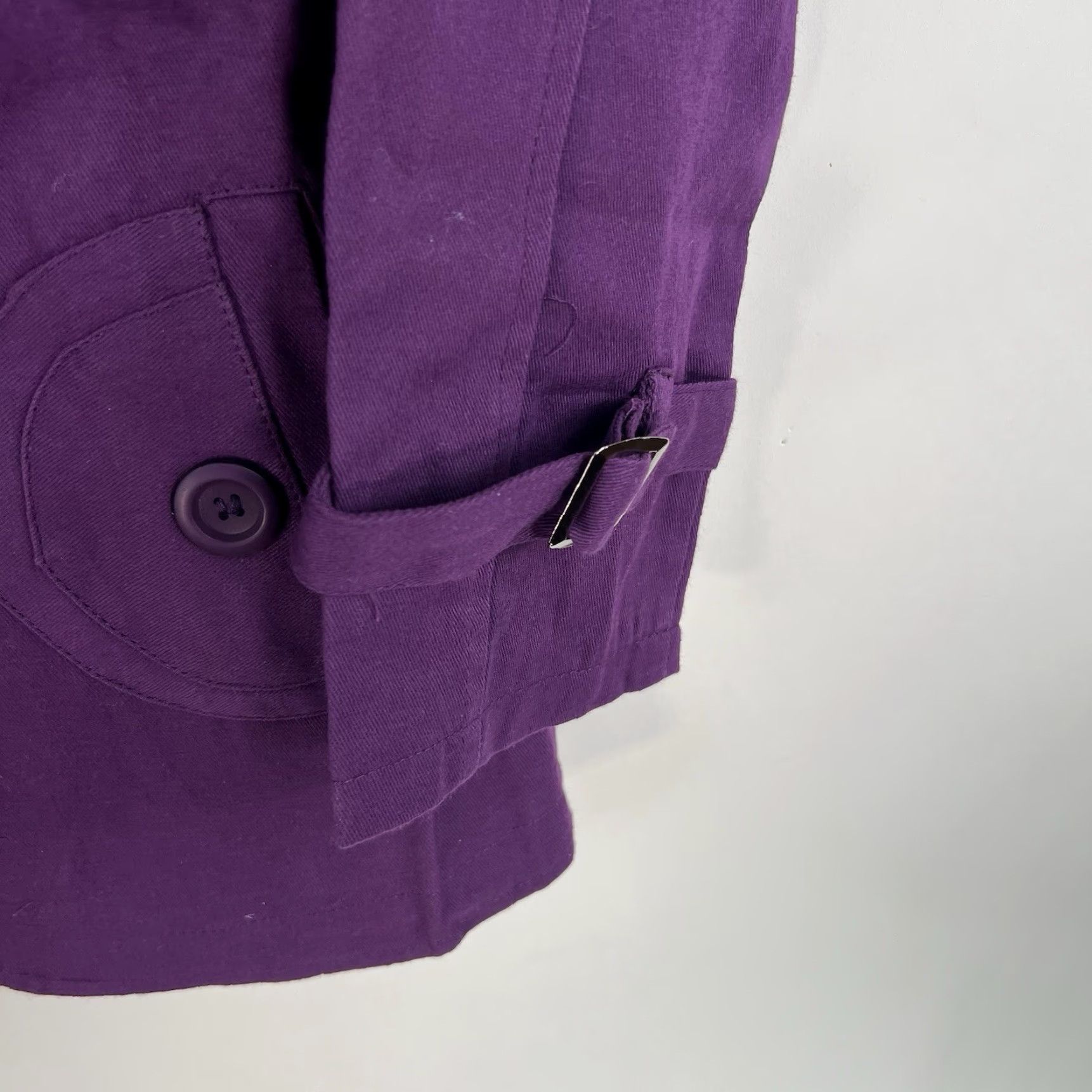 Max Mara Max Mara Purple Double Breasted Short Trench Coat Womens Jr Size S Fashion, Classic, Designer, USA Size 28" / US 6 / IT 42 - 2 Thumbnail