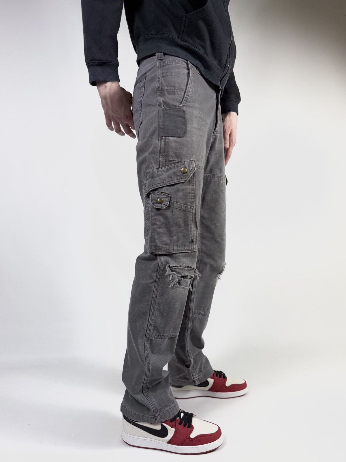 Carhartt Vintage Carhartt Flannel Double Knee Cargo Work Pants Size US 31 - 2 Thumbnail