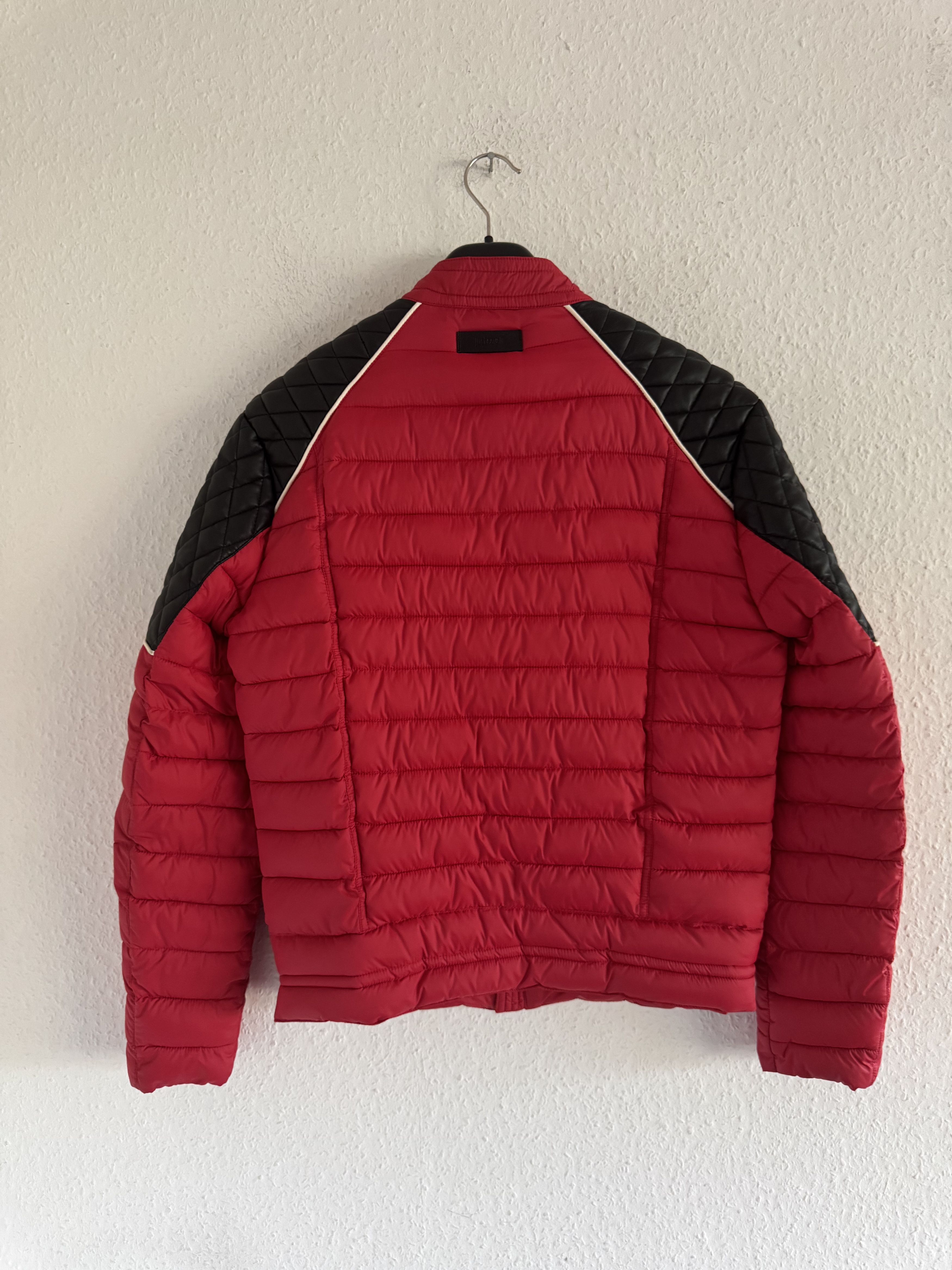 Just Cavalli Quilted Biker Down Jacket With Leather Shoulders Size US M / EU 48-50 / 2 - 9 Thumbnail