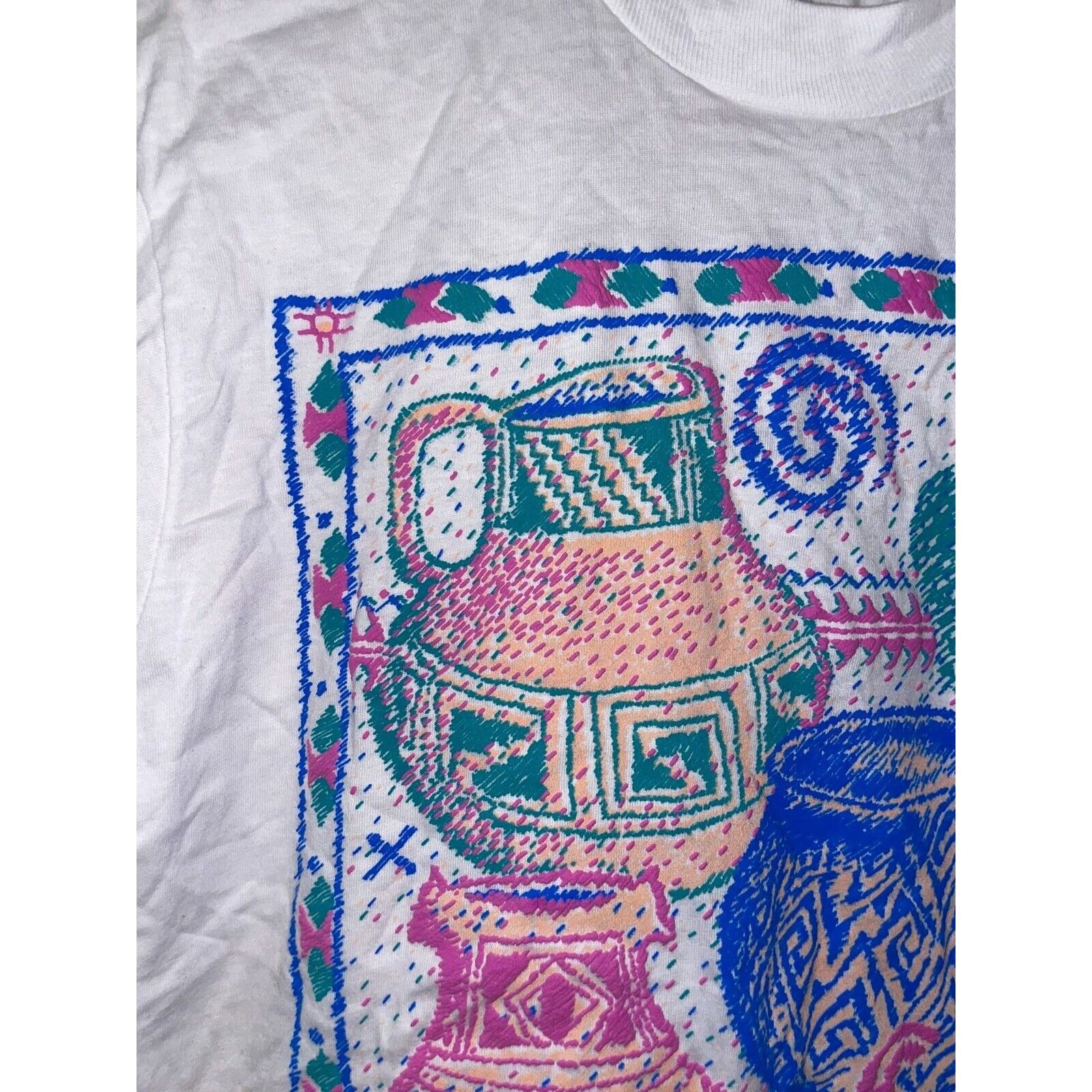 Jerzees Vintage Arizona Shirt Native American Western White M Tee Size US M / EU 48-50 / 2 - 2 Thumbnail