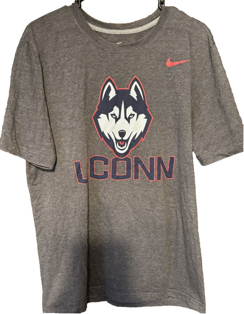 Nike UConn Huskies Nike Short Sleeve Tee Men's L Gray Size US L / EU 52-54 / 3 - 1 Thumbnail