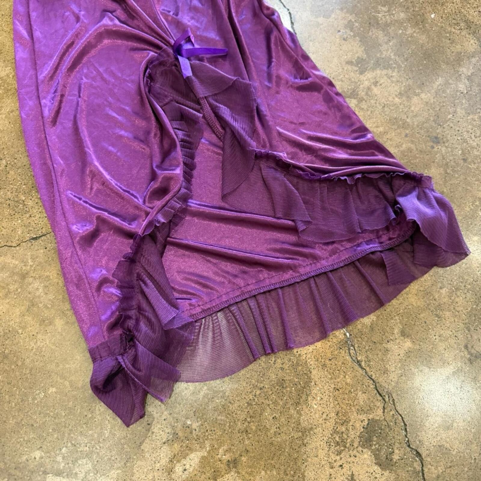 Other Purple Ruffle Babydoll Off the Shoulder Slip Dress Size M / US 6-8 / IT 42-44 - 5 Thumbnail