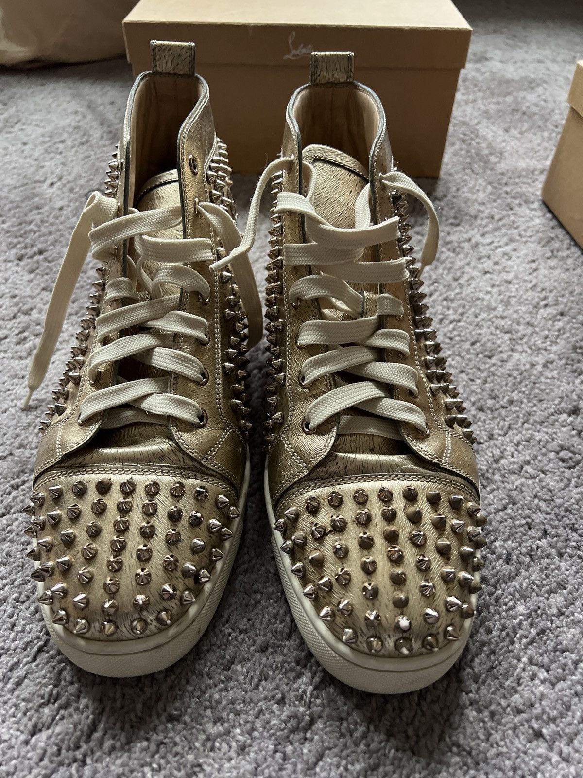 Christian Louboutin Louis flat laminato spikes Size US 12 / EU 45 - 6 Thumbnail