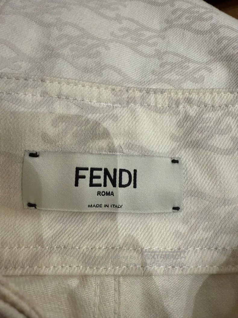 Fendi Fendi White monogram casual pants Size 26" / US 2 / IT 38 - 3 Thumbnail