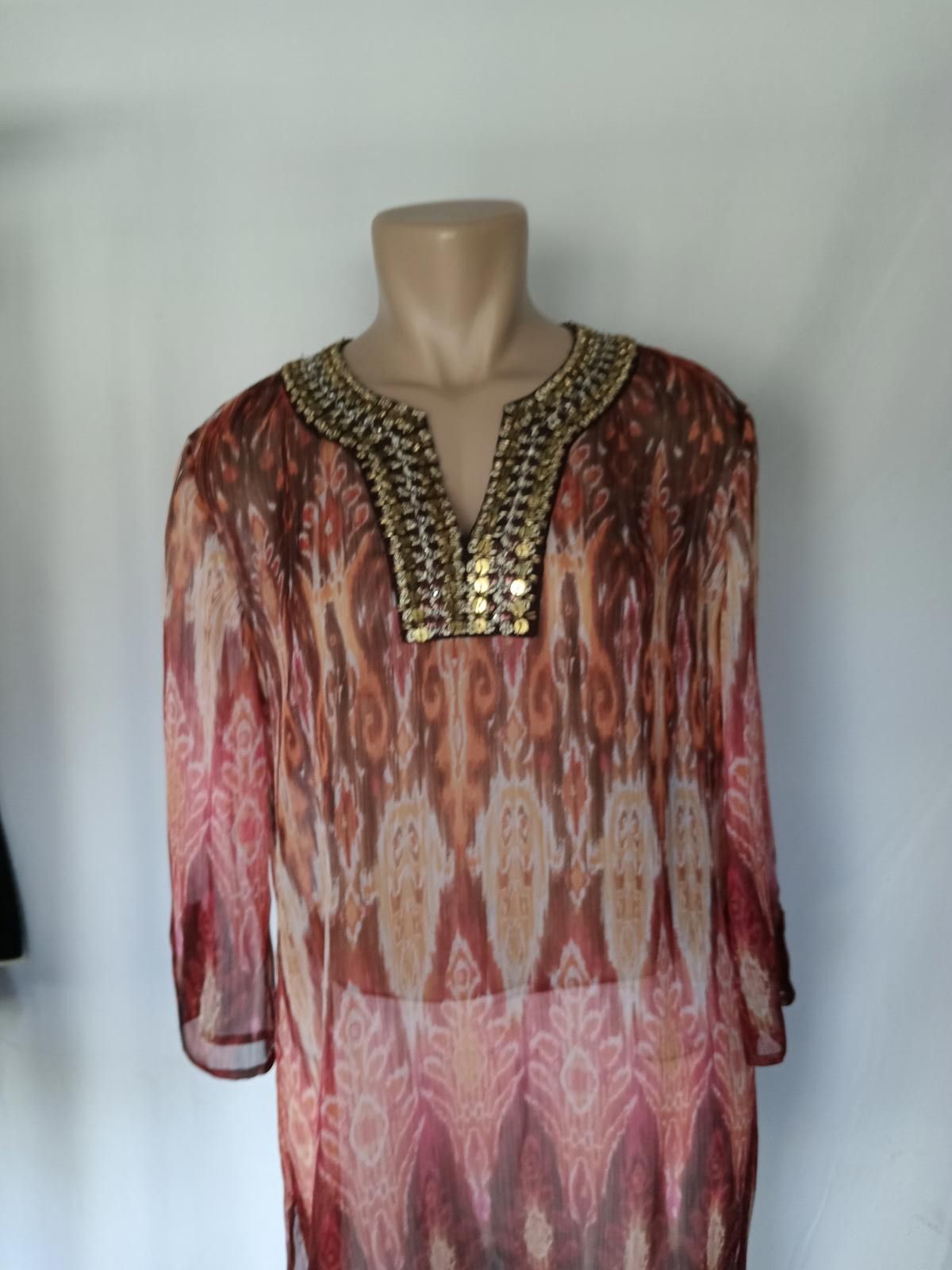 Chicos Chico's Vibrant Beaded Tunic Top Size S / US 4 / IT 40 - 2 Thumbnail