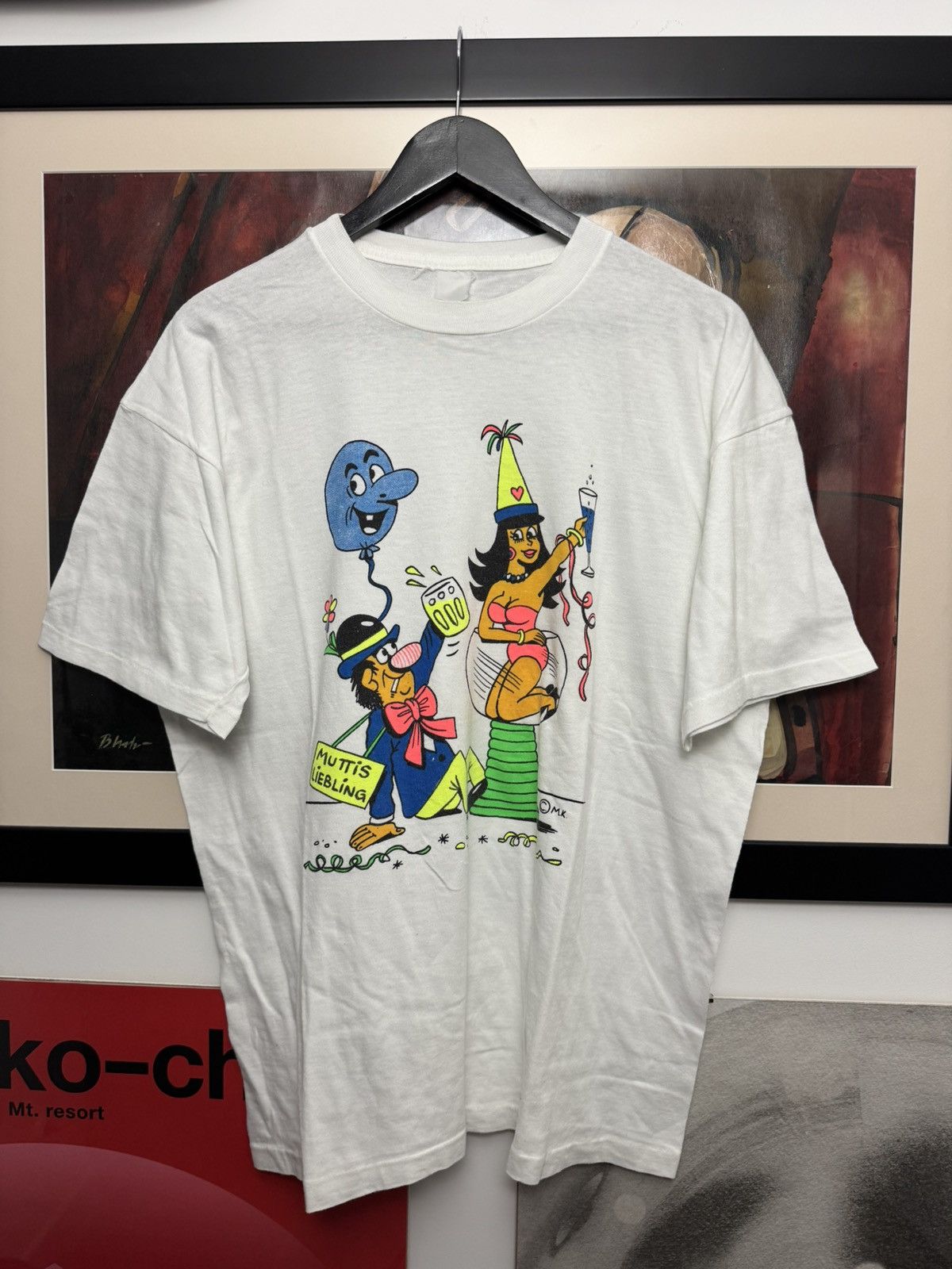 Vintage Vintage 90s Cartoon Graphic Tee Single Stitch Party Hard Size US L / EU 52-54 / 3 - 1 Thumbnail