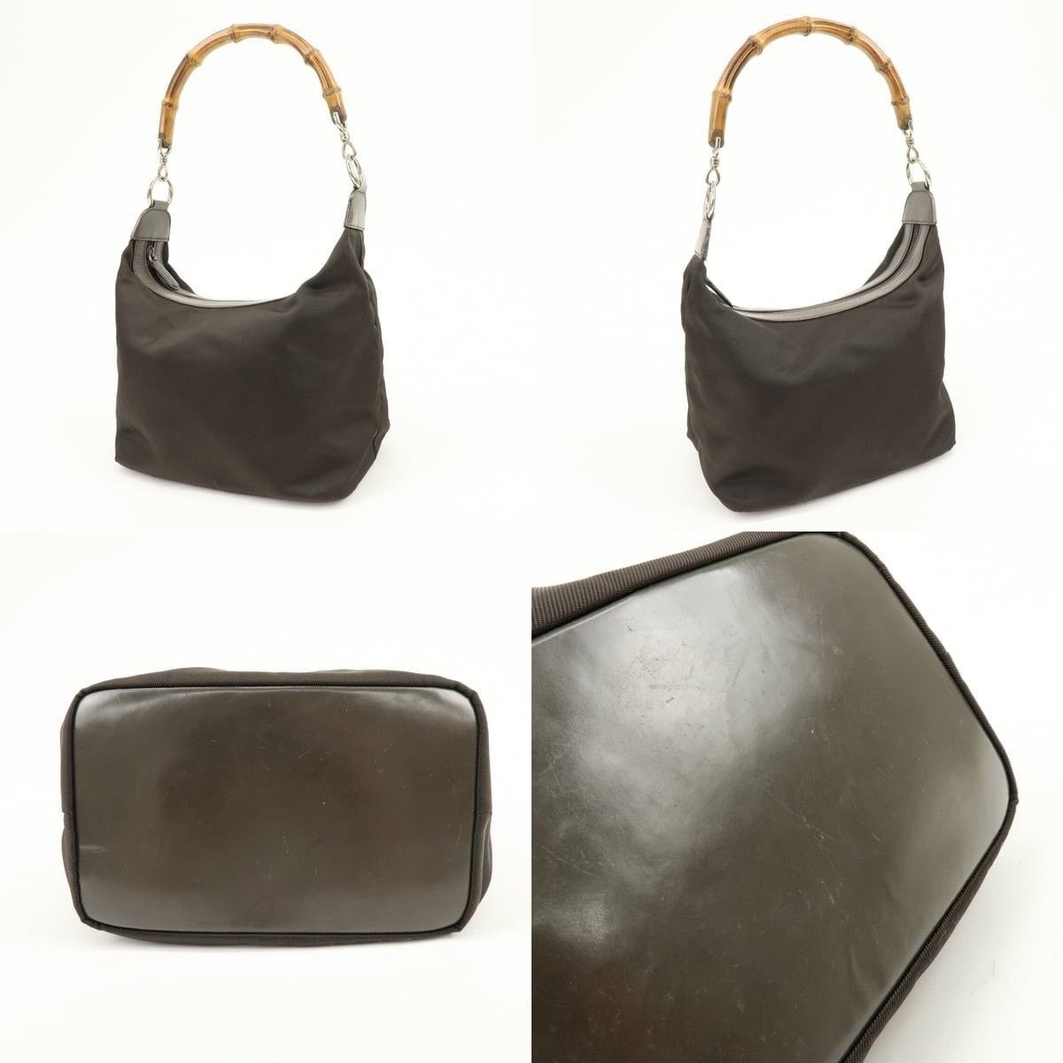 Gucci Gucci Bamboo Nylon Shoulder Bag Brown Size ONE SIZE - 3 Thumbnail