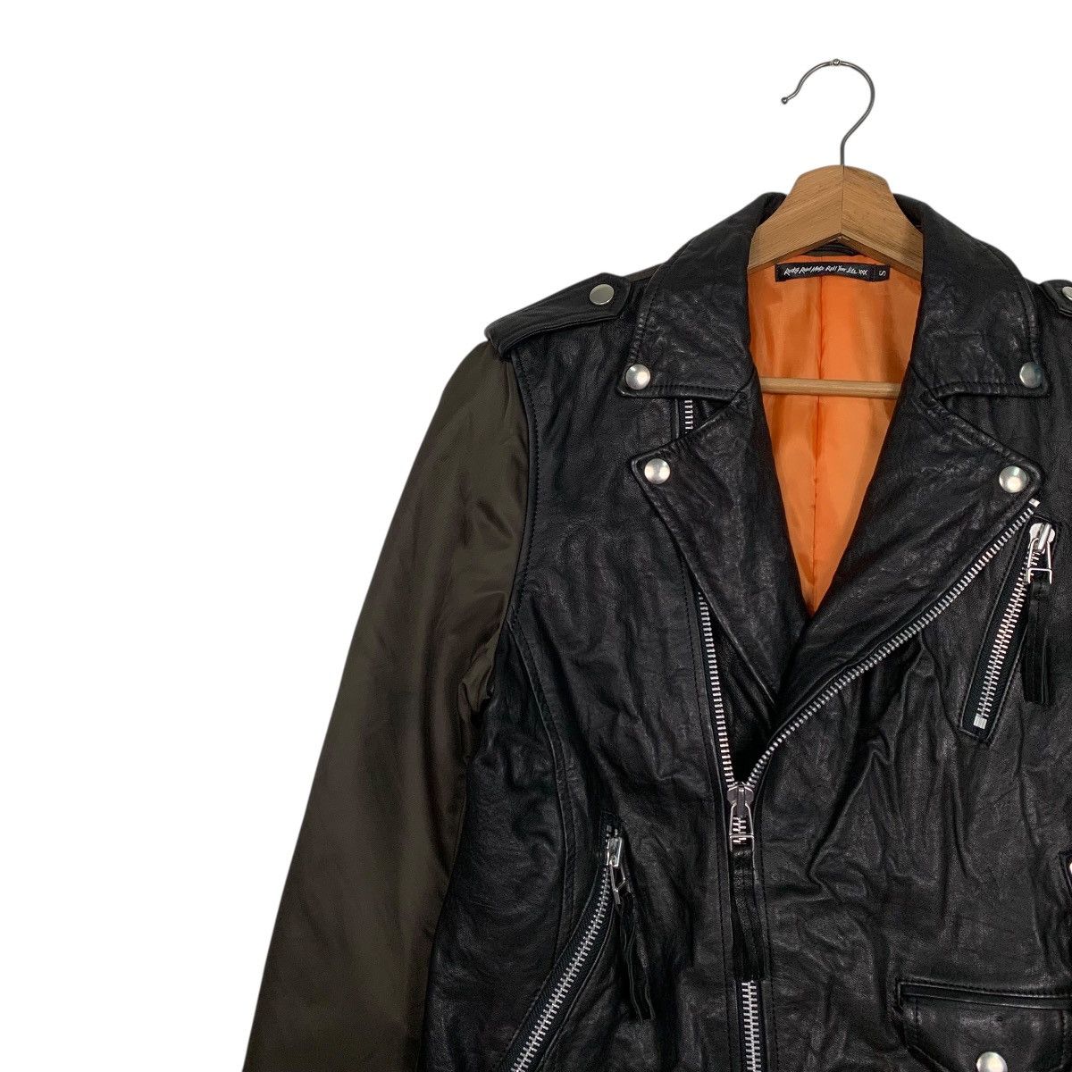 Japanese Brand Realized Works Double Colar Motorcycle Leather Jacket Size US S / EU 44-46 / 1 - 6 Thumbnail