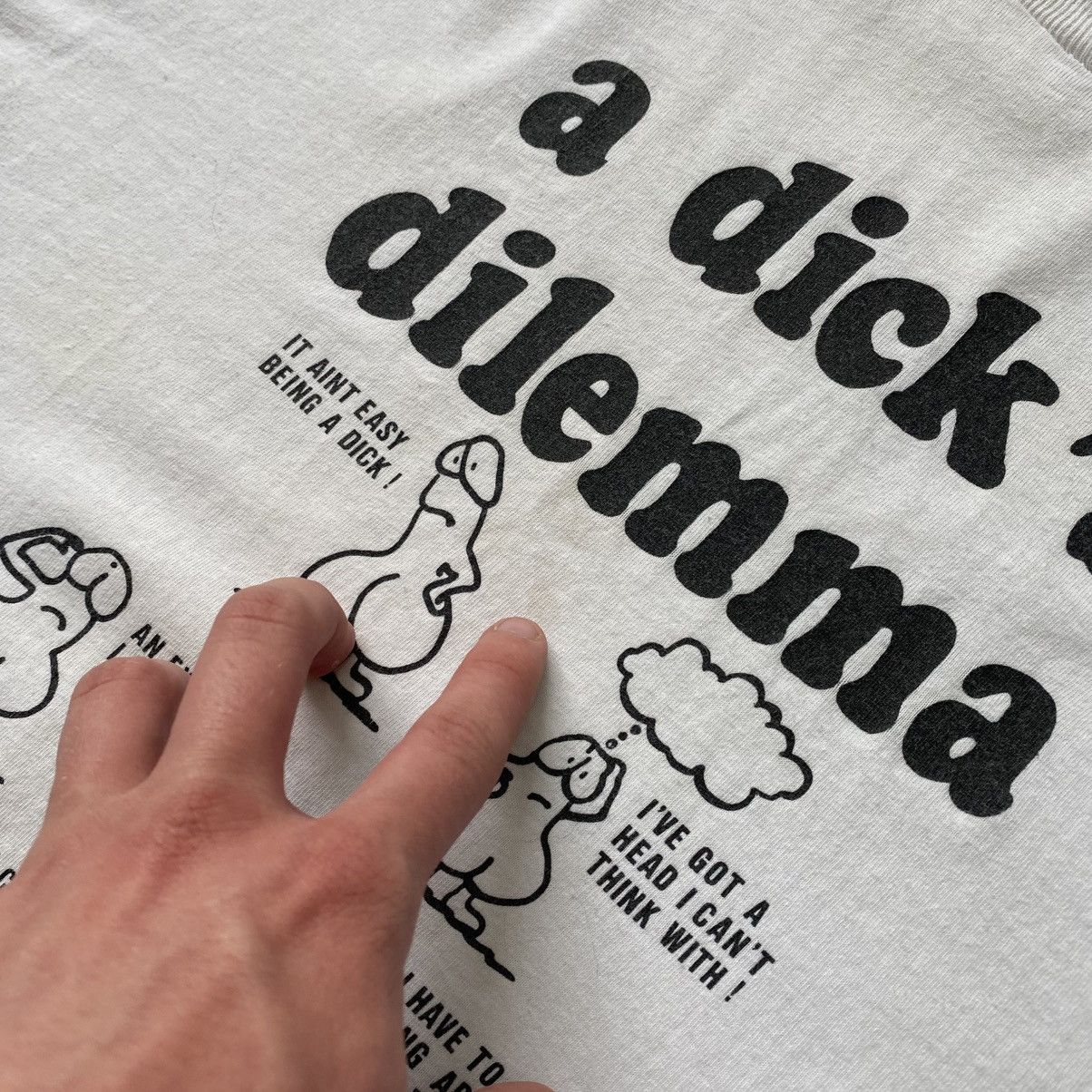 Vintage Vintage Humor A Dicks Dilemma Big Logo graphic 90’s tee Size US XL / EU 56 / 4 - 7 Thumbnail
