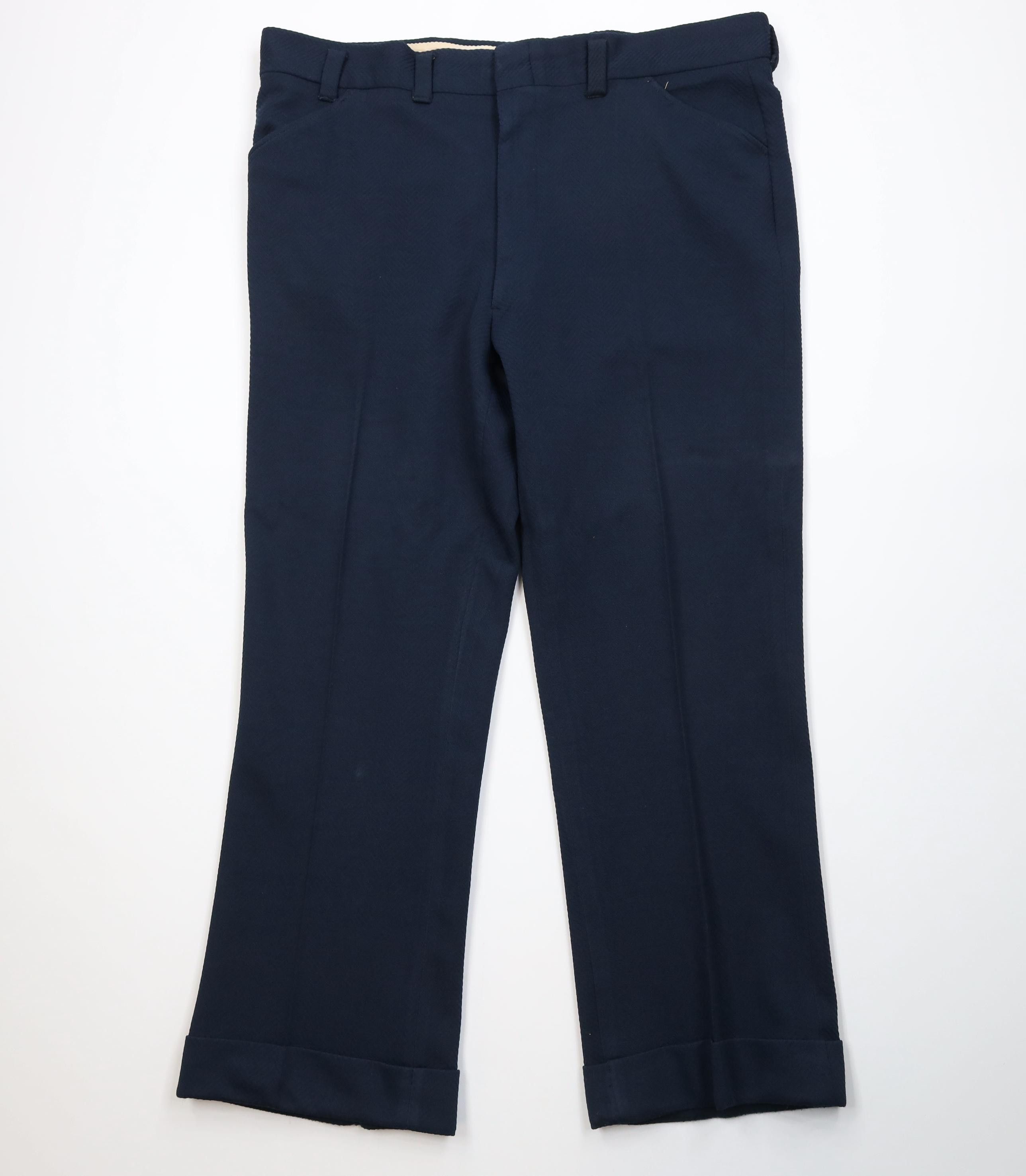 Vintage Vintage 70s Streetwear Herringbone Bell Bottoms Chino Pants Size US 42 / EU 58 - 1 Thumbnail