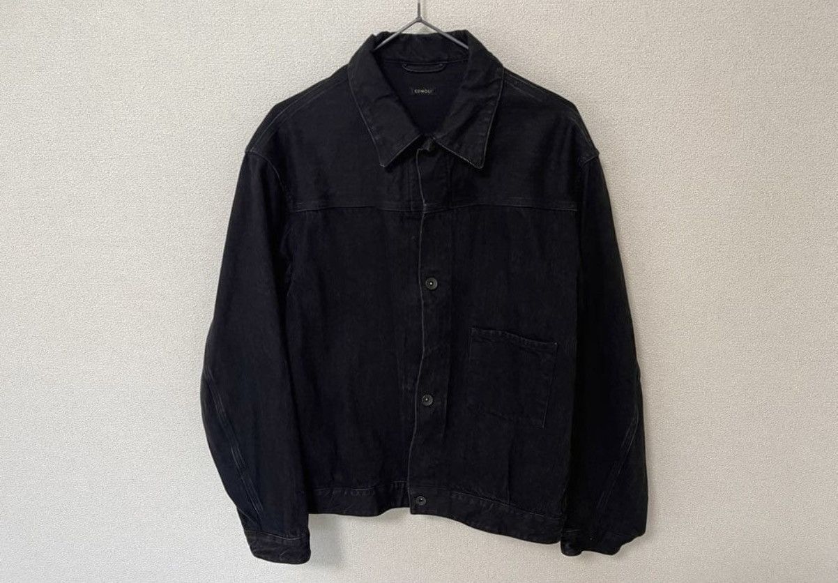 Rare Comoli 20AW Black Type 1 Denim Jacket Size XL