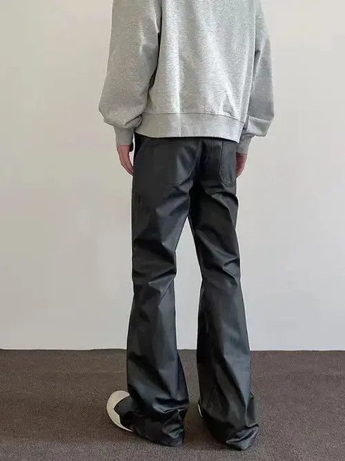 Jean High Street Black Brushed Wax Micro Flare Casual Pants Size US 32 / EU 48 - 6 Thumbnail