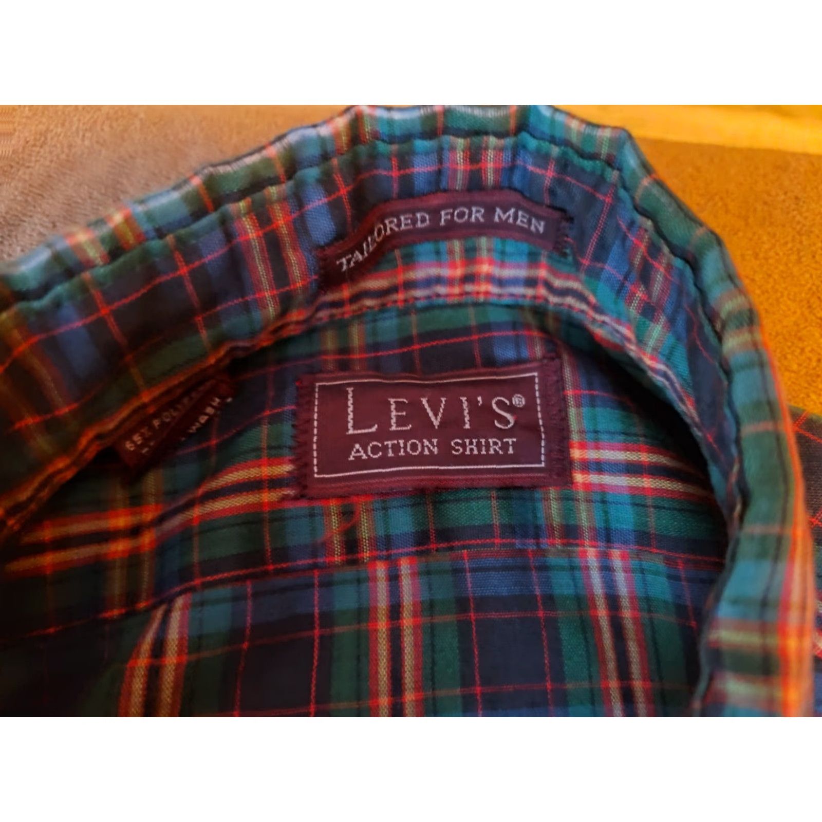 Levi's VTG Levi’s 80s Plaid Action Shirt Long Sleeve Size L Green/Red Made In USA Size US L / EU 52-54 / 3 - 7 Thumbnail