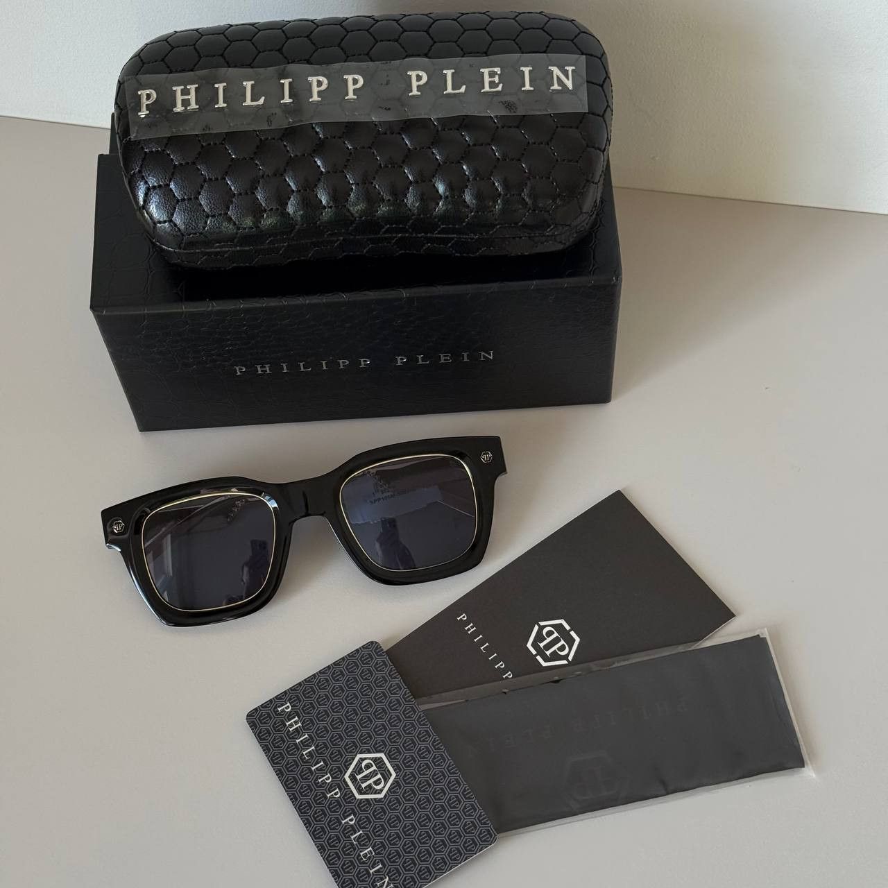 Philipp Plein Philipp Plein Rock Superhero SPP105 Men’s Sunglasses Black Size ONE SIZE - 4 Thumbnail