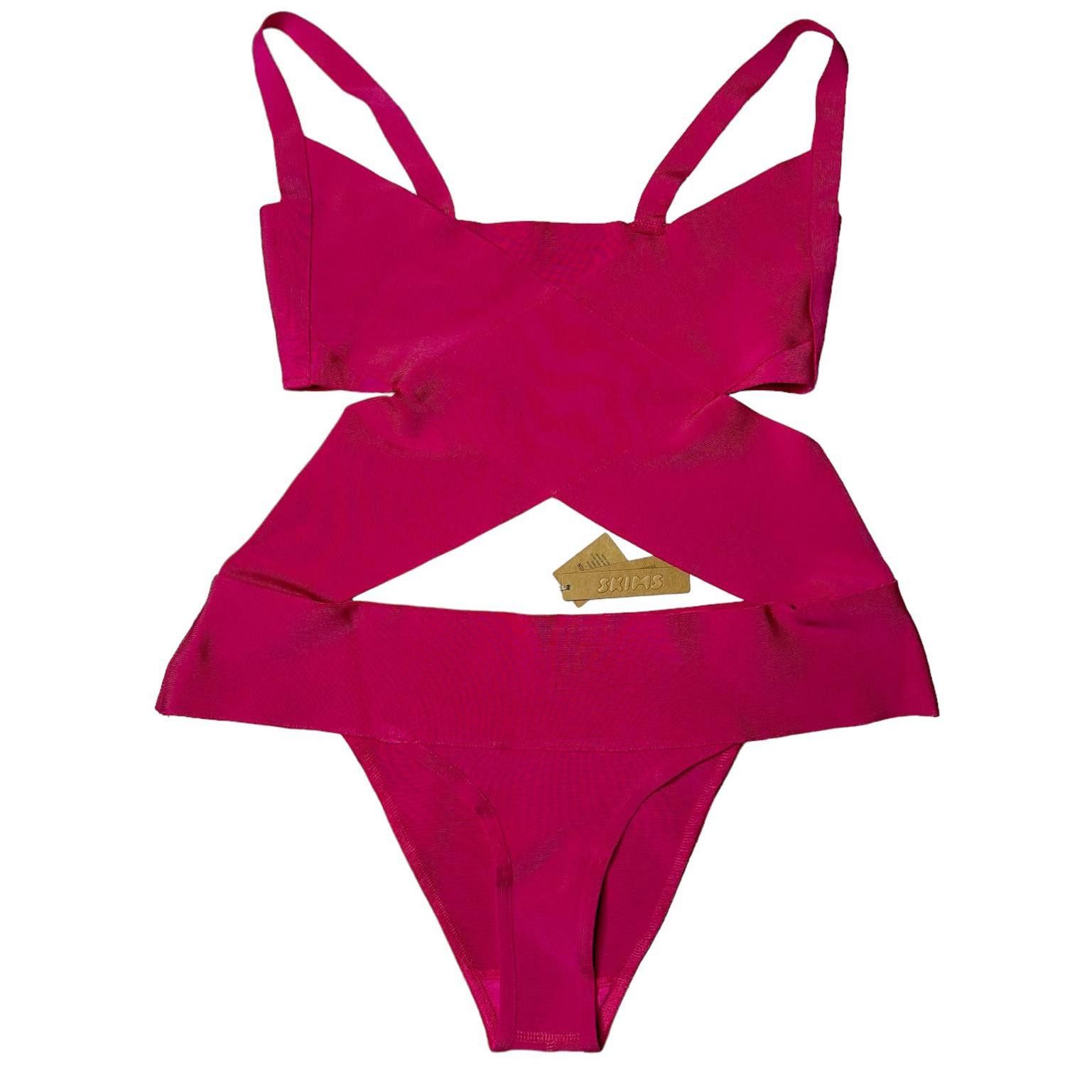 SKIMS NWT Skims Knit Swim Monokini in Magenta Women's 3X