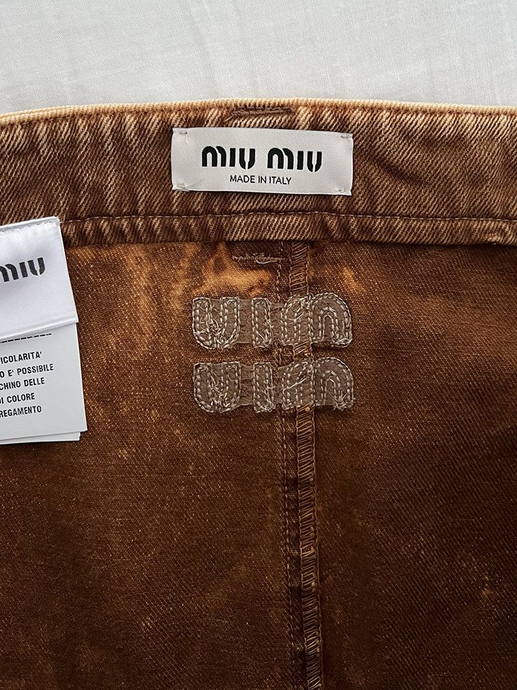 Miu Miu SS23 MARBLEIZED DENIM MINISKIRT Size 27" / US 4 / IT 40 - 5 Thumbnail