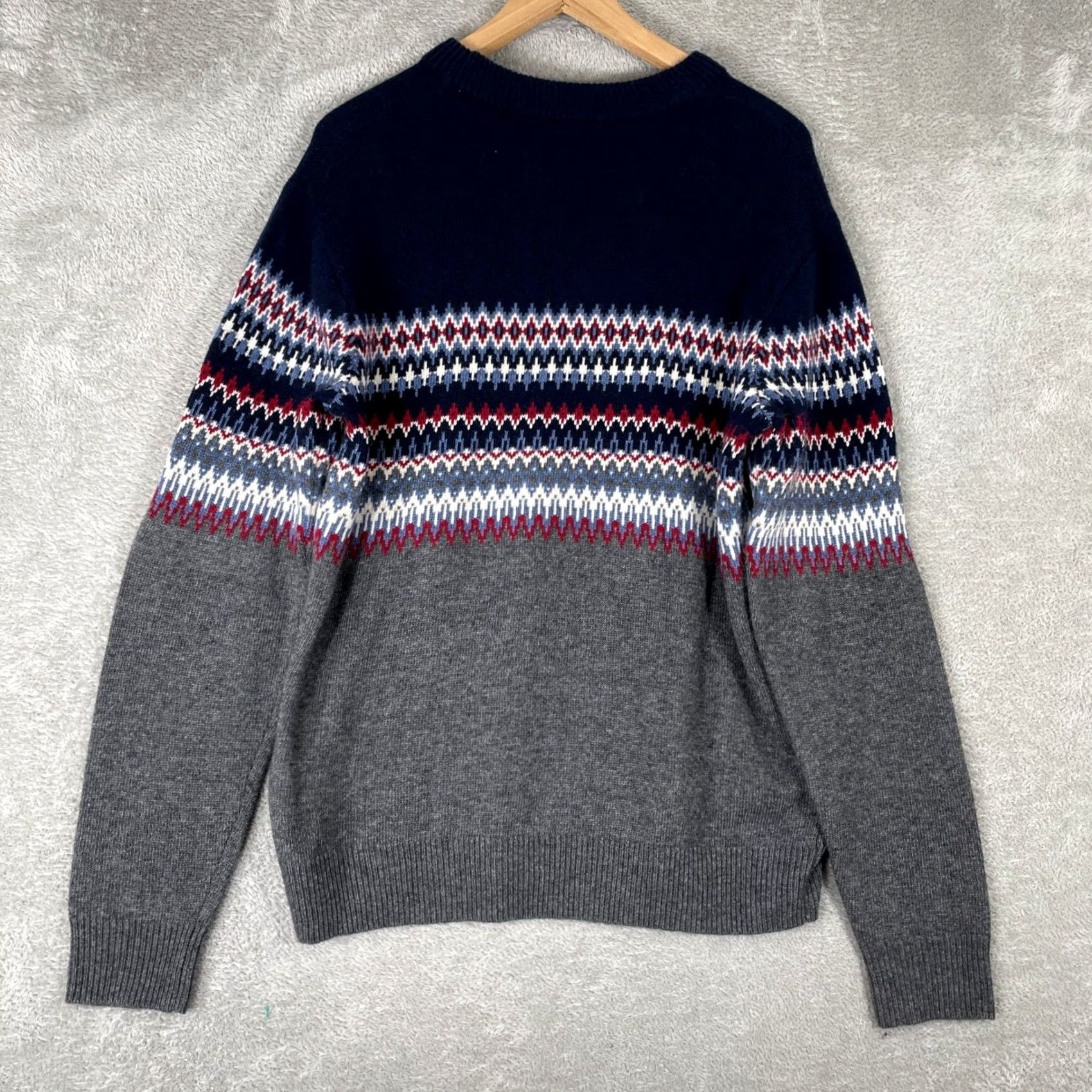 Vineyard Vines Vineyard Vines Sweater Mens Medium Blue Fair Isle Crew Neck Merino Alpaca Blend Pullover Size US M / EU 48-50 / 2 - 2 Thumbnail