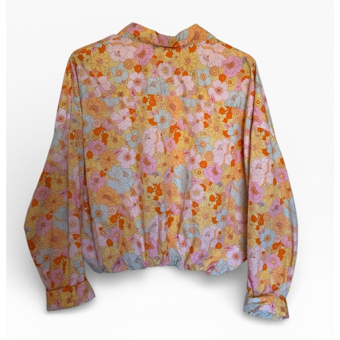Other Karlie Multicolor Floral Long Sleeve Button Up Collar Blouse Size S / US 4 / IT 40 - 3 Thumbnail