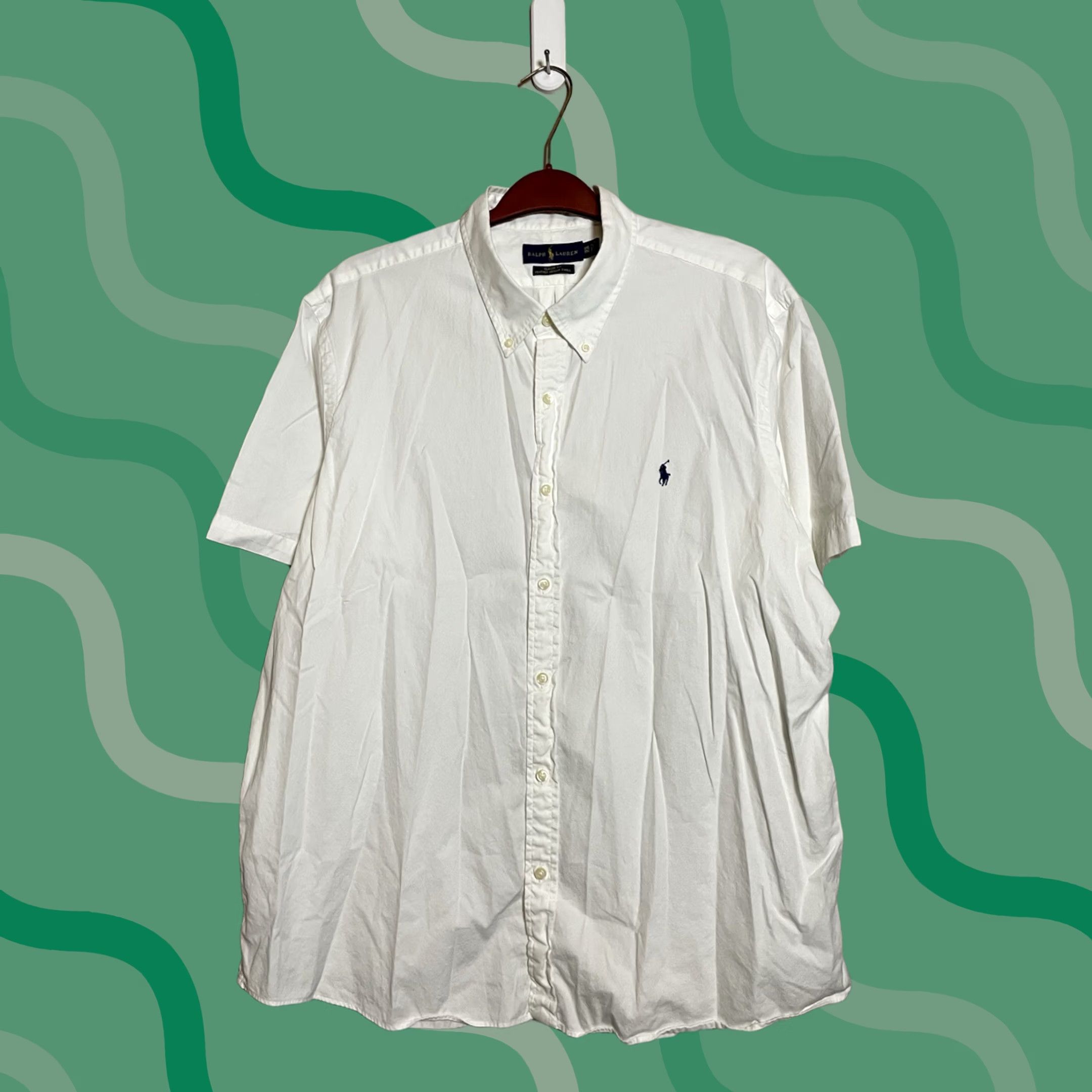 Ralph Lauren Ralph Lauren Shirt Mens 2XL White Classic Fit Button-Up Short Sleeve Twill Iced Breathable Casual Regular Mens Size US XXL / EU 58 / 5 - 1 Thumbnail