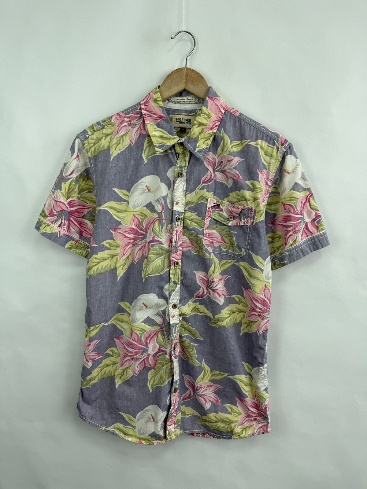 Tommy Hilfiger 🇺🇸 Y2K Tommy Hilfiger Hawaiian Shirt Rare Retro Hype Size US M / EU 48-50 / 2 - 4 Thumbnail