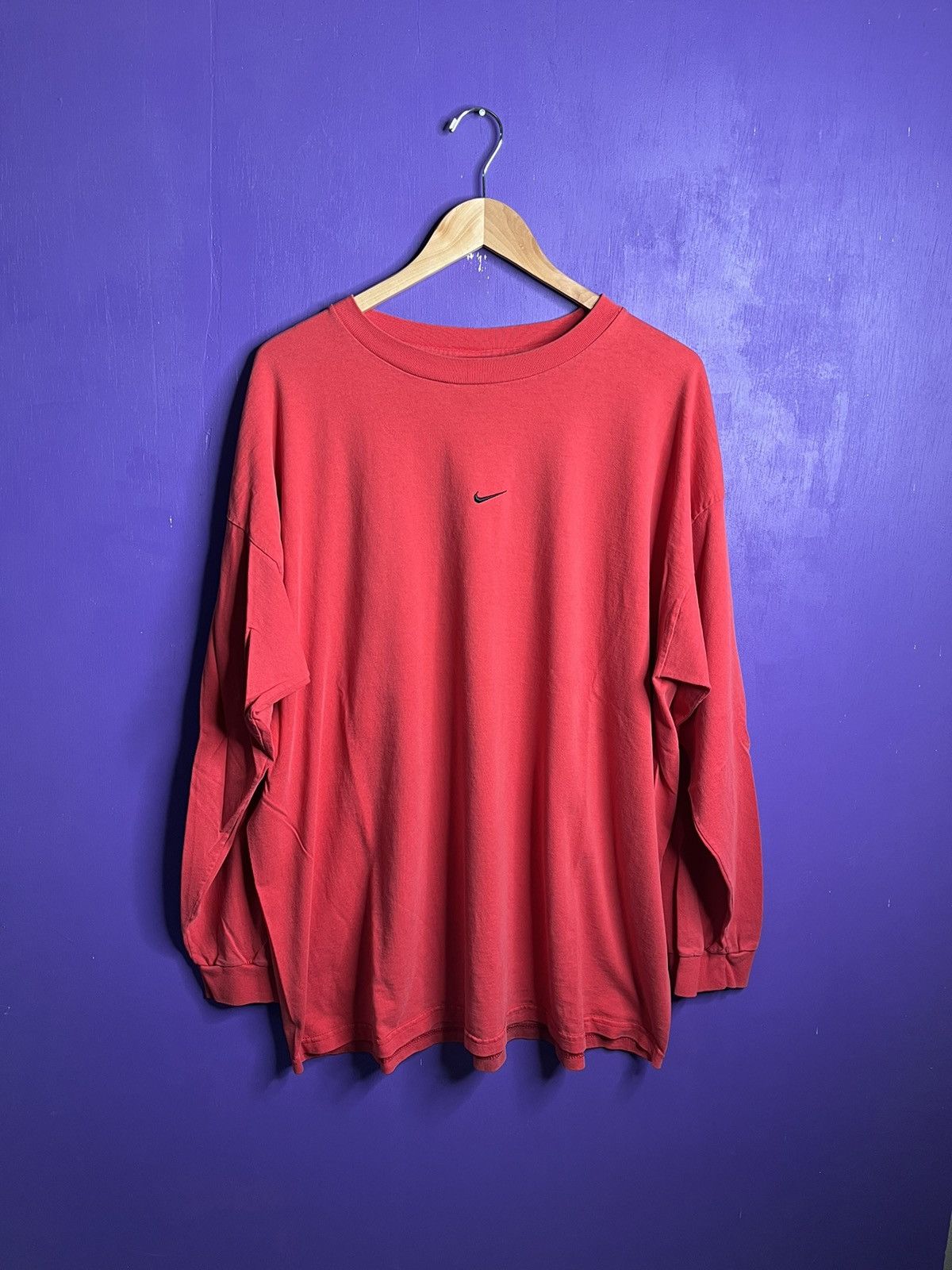 Nike × Vintage Vintage 90s Nike team center swoosh long-sleeve Size US XXL / EU 58 / 5 - 1 Thumbnail