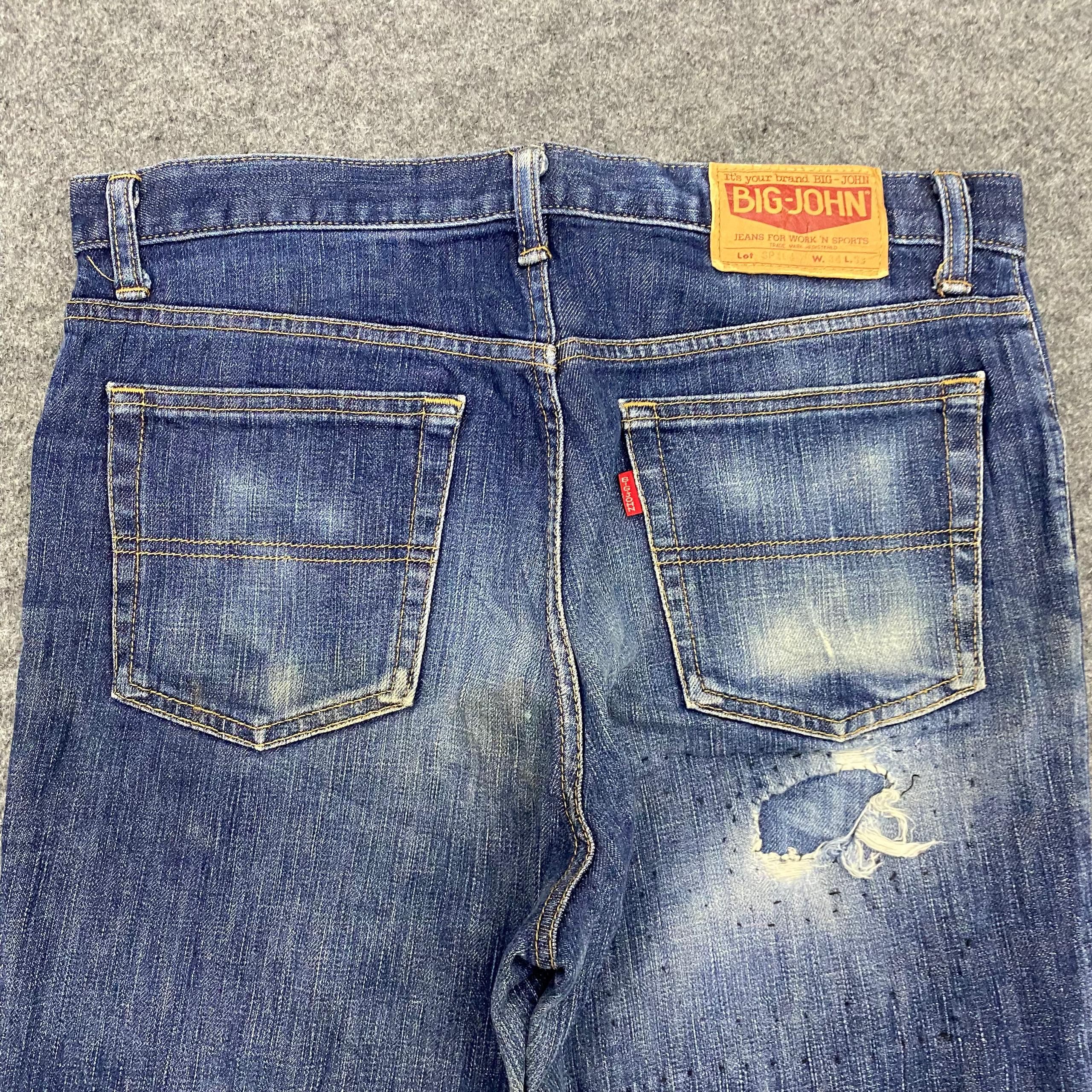 Big John 💥Best Offer💥Vintage Big John Distressed Denim Size US 33 - 7 Thumbnail