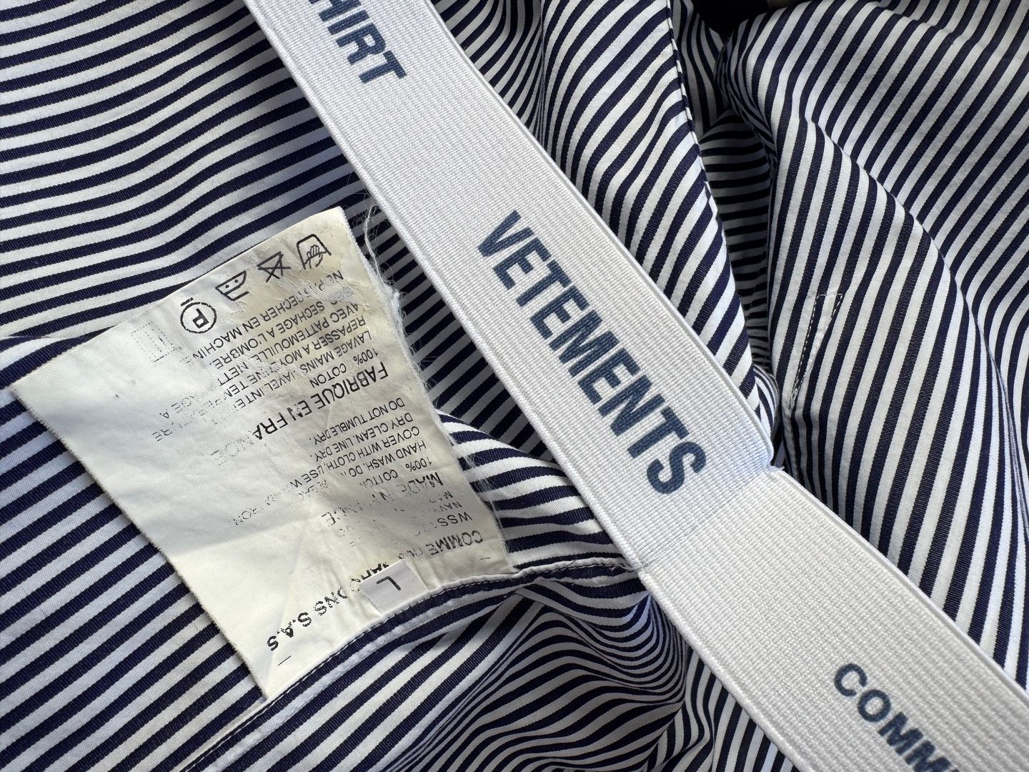 Comme des Garcons SHIRT × Vetements VETEMENTS COMME des GARCONS 17SS striped shirts Demna SS17 Size US L / EU 52-54 / 3 - 5 Thumbnail