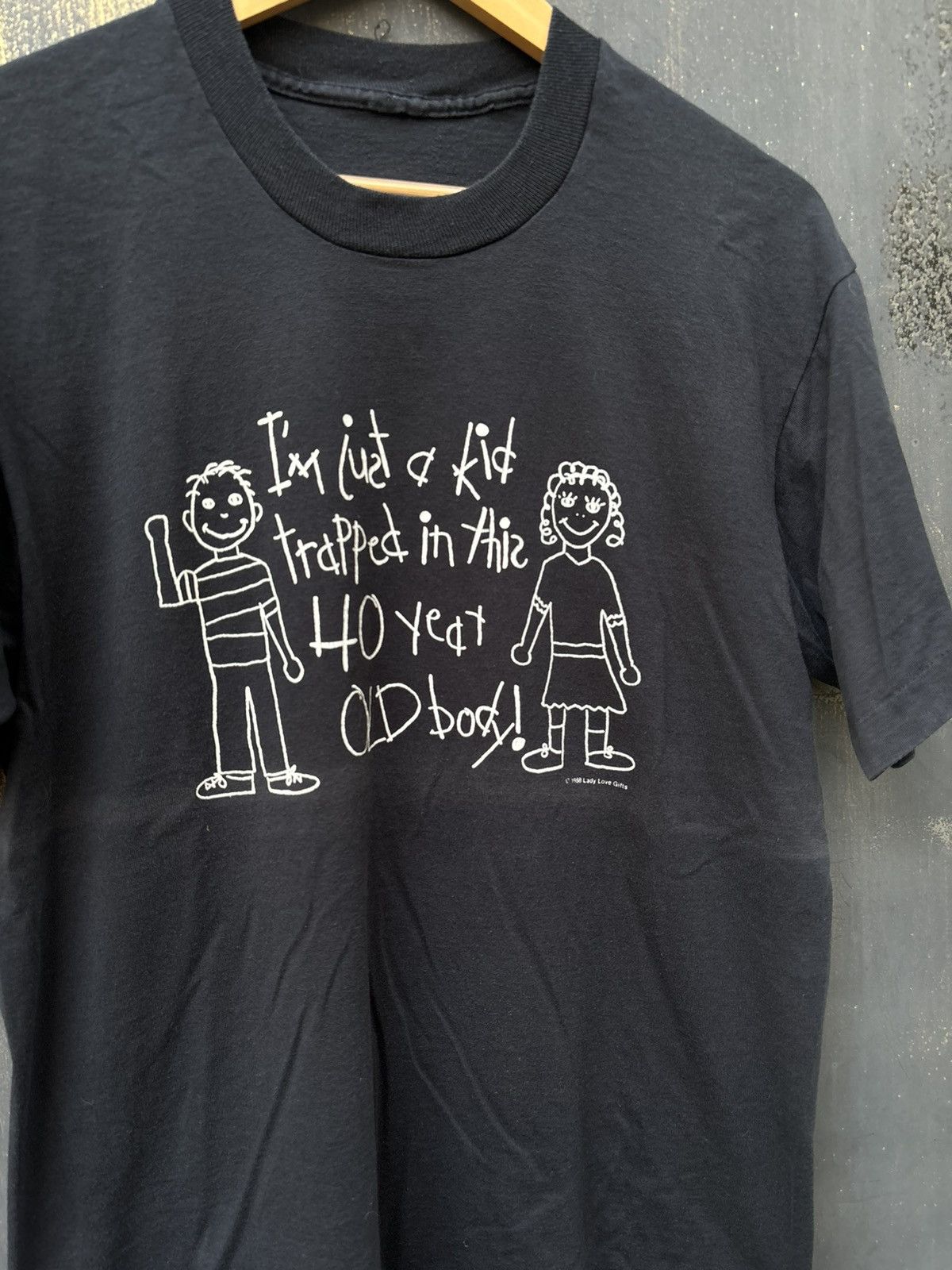 Vintage RARE! Vintage 90’s Wording Trapped In 40 Years Old Size US M / EU 48-50 / 2 - 1 Thumbnail