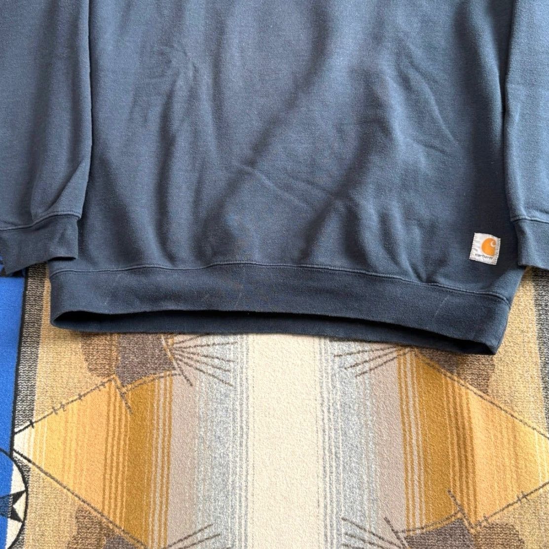 Carhartt VINTAGE Carhartt Sweatshirt Crewneck Workwear Blue XL Tall Men’s Pullover Crew Neck Long Sleeve Solid 90s Y2K Outdoor Size US XL / EU 56 / 4 - 4 Thumbnail