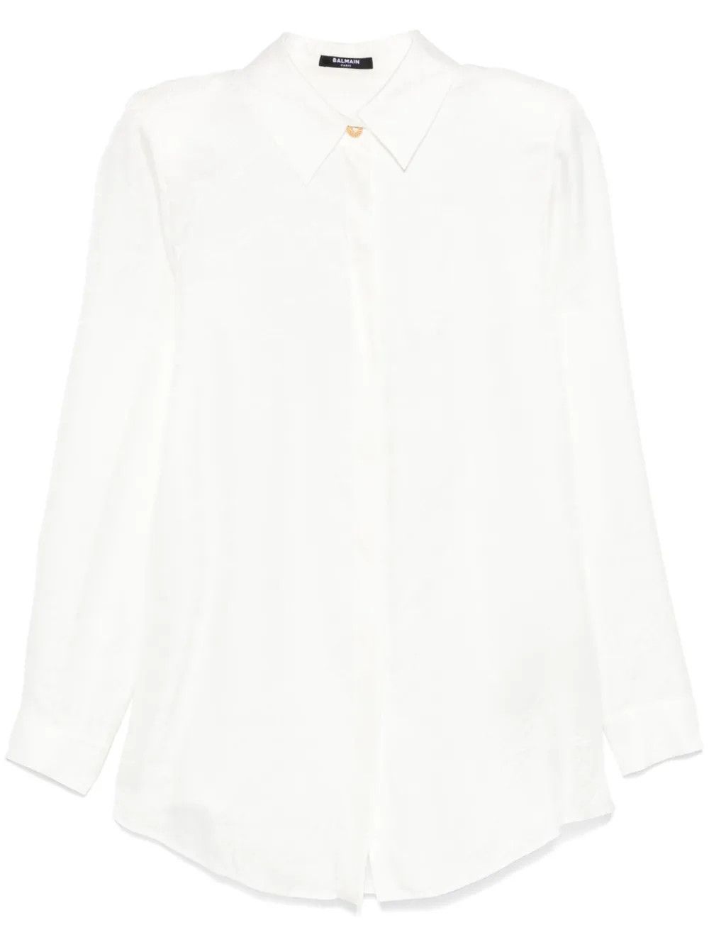 Balmain o1s1wg111225 Jacquard Shirt in White Size S / US 4 / IT 40 - 1 Thumbnail