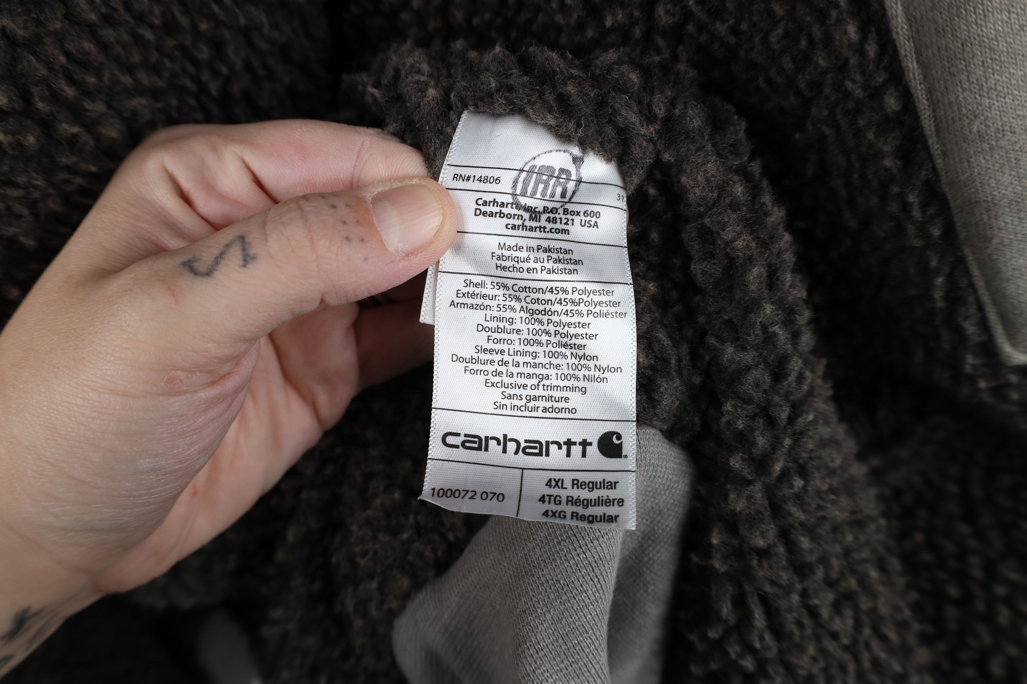Carhartt Vintage Carhartt Heavy Deep Pile Fleece Lined Hoodie Jacket Size US XXL / EU 58 / 5 - 13 Thumbnail