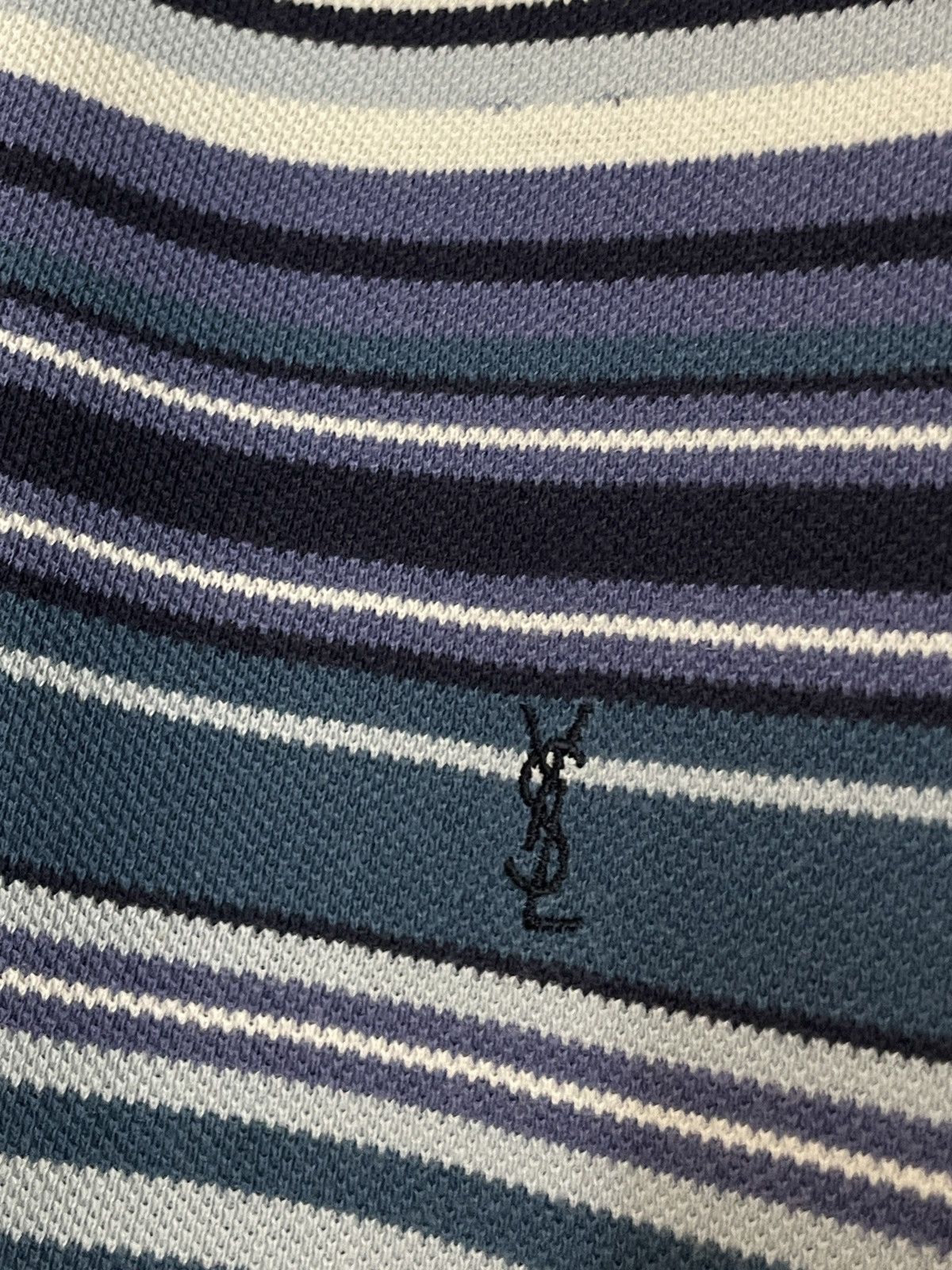 Yves Saint Laurent Vintage YSL Striped Polo Shirt Size US L / EU 52-54 / 3 - 6 Thumbnail