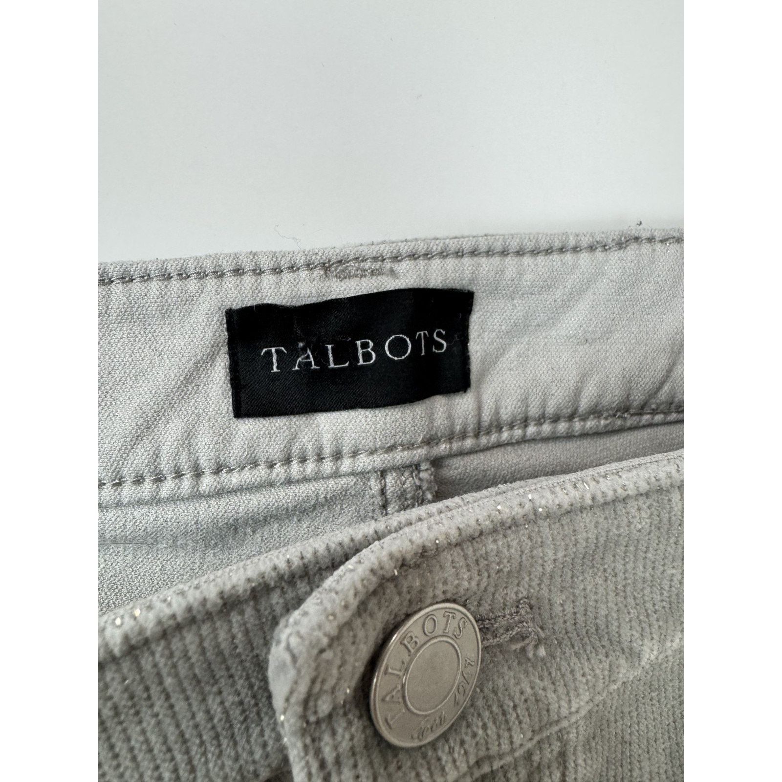 Other Talbots Gray Corduroy Straight Leg Pant Subtle Shimmer 12P Size 32" / US 10 / IT 46 - 8 Thumbnail
