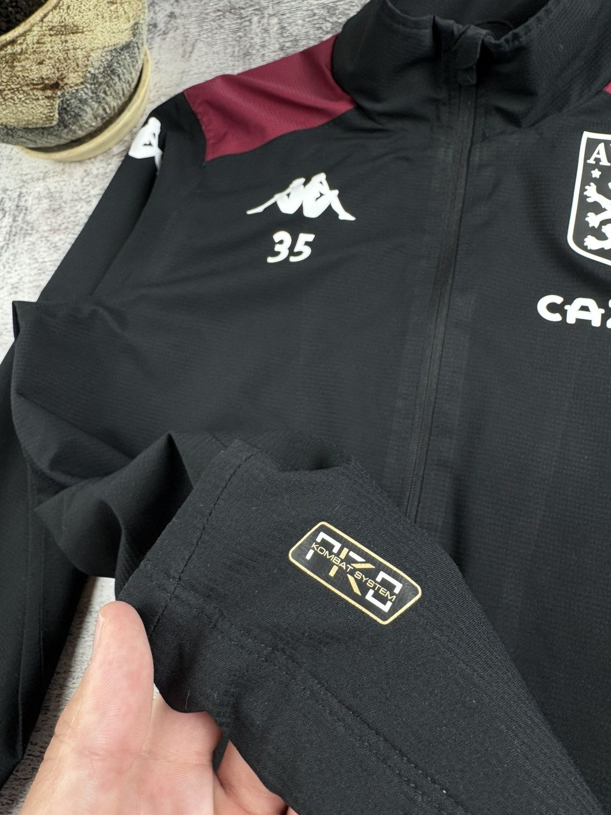 Kappa Aston Villa #35 Player Issue Match Worn Soccer Light Track Jacket Windbreaker Size US S / EU 44-46 / 1 - 9 Thumbnail