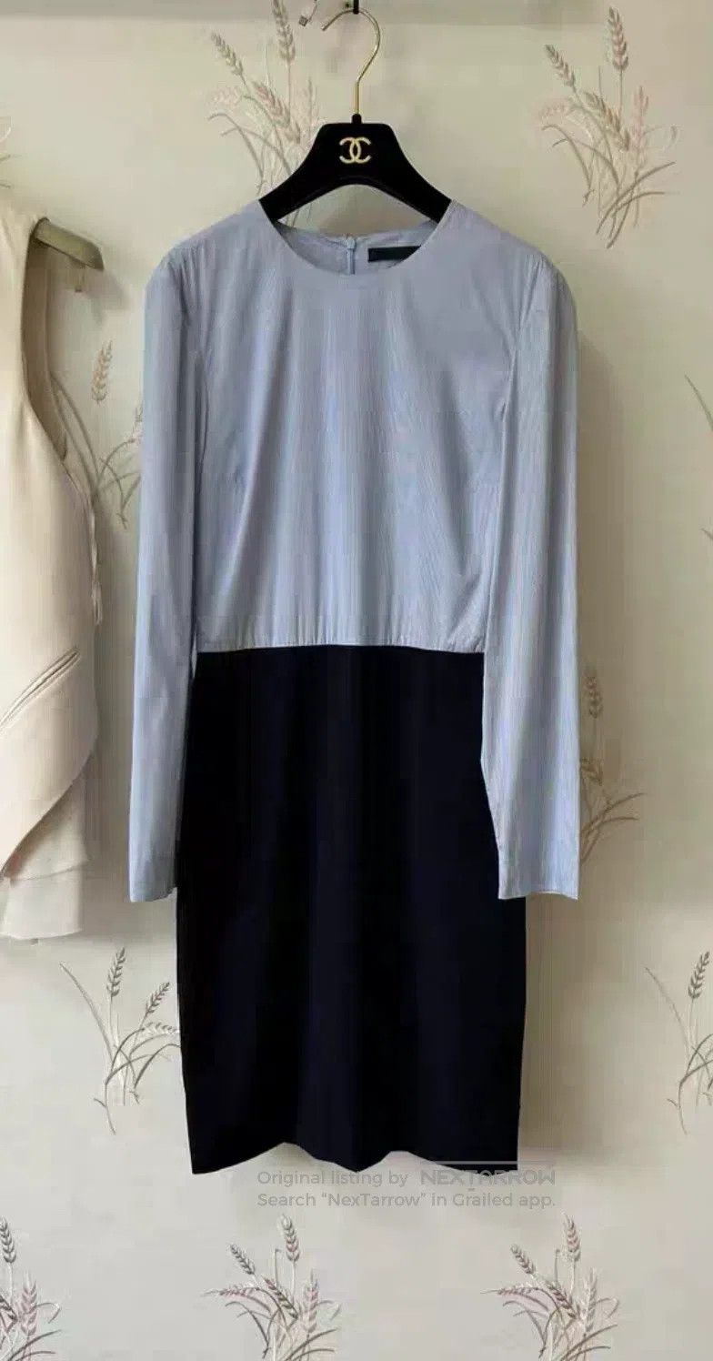 The Row The Row Light blue pinstripe paneled wool dress Size S / US 4 / IT 40 - 2 Thumbnail