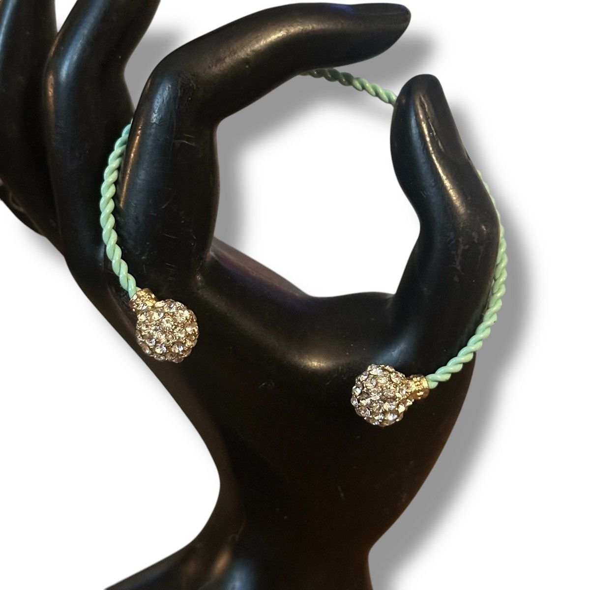 Other Turquoise paved rhinestone balls bangle cuff bracelet Size ONE SIZE - 3 Thumbnail