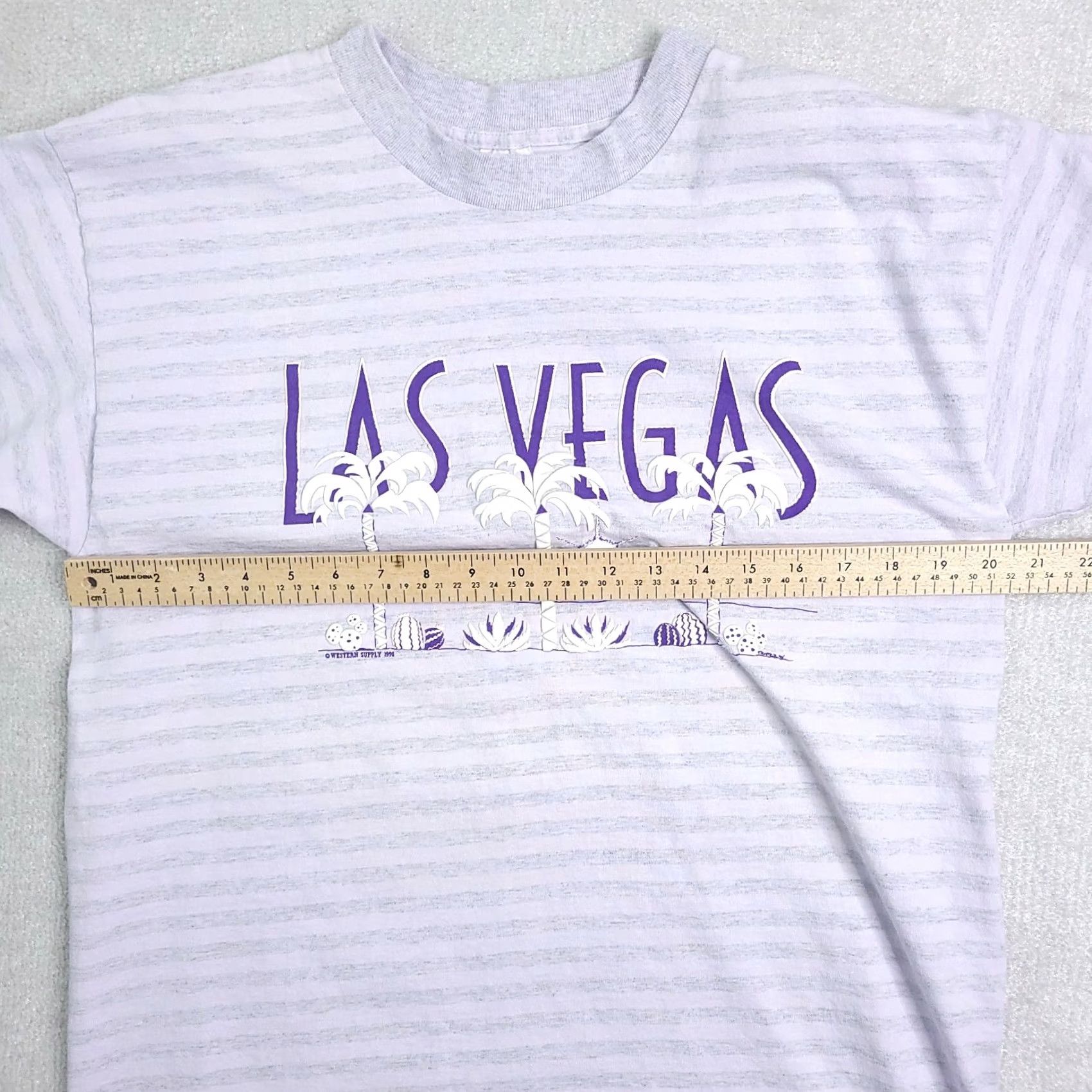 Vintage VINTAGE 80s Miller Las Vegas T Shirt Adult XL Purple Desert Cactus Palm Trees Stripe Mens Size US XL / EU 56 / 4 - 4 Thumbnail
