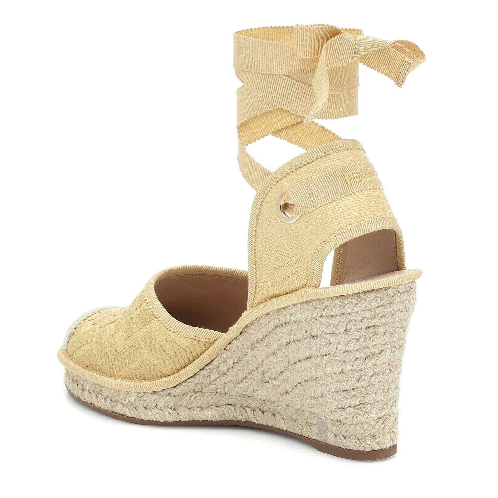 Fendi Roma FF Logo Ankle Strap Lace Up Sandal Wedge Heel 41 Size US 11 / IT 41 - 8 Thumbnail