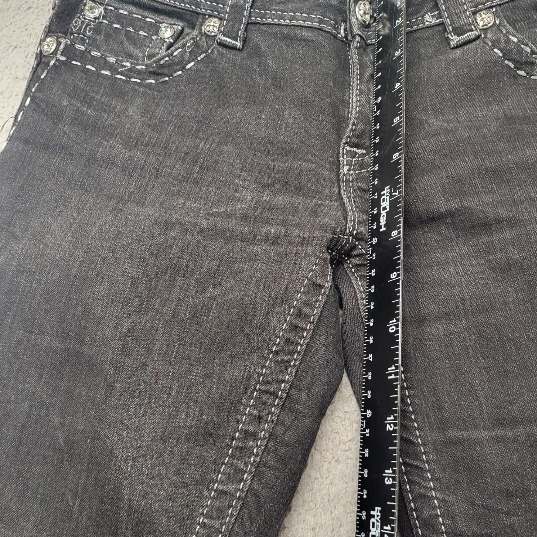 Miss Me Miss Me Jeans Skinny Black Denim 30 Women 33x32.5 JS540852 Distressed Stretch 5-Pocket Size 30" / US 8 / IT 44 - 6 Thumbnail
