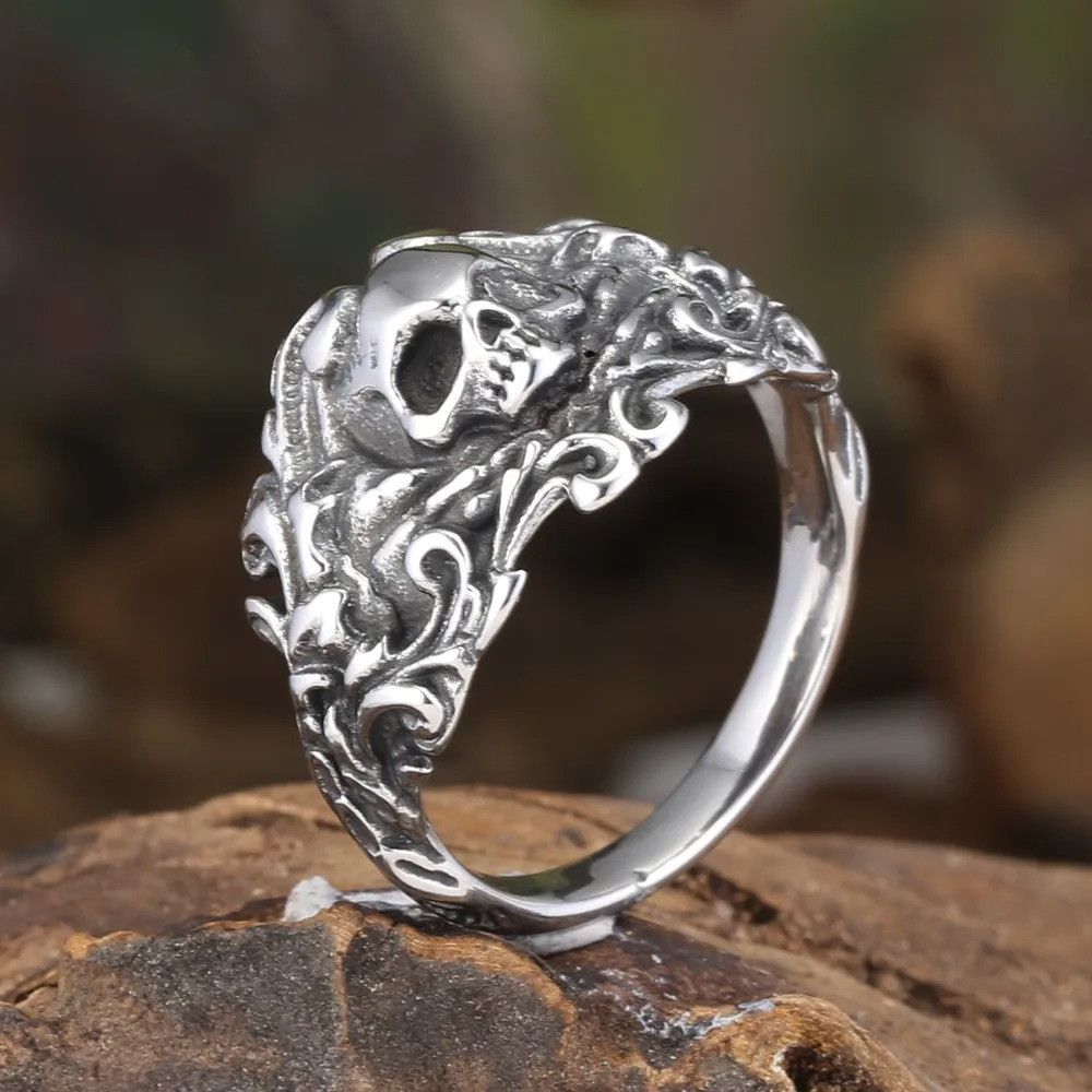 Jewelry Cool Skull Design Ring Size ONE SIZE - 2 Thumbnail