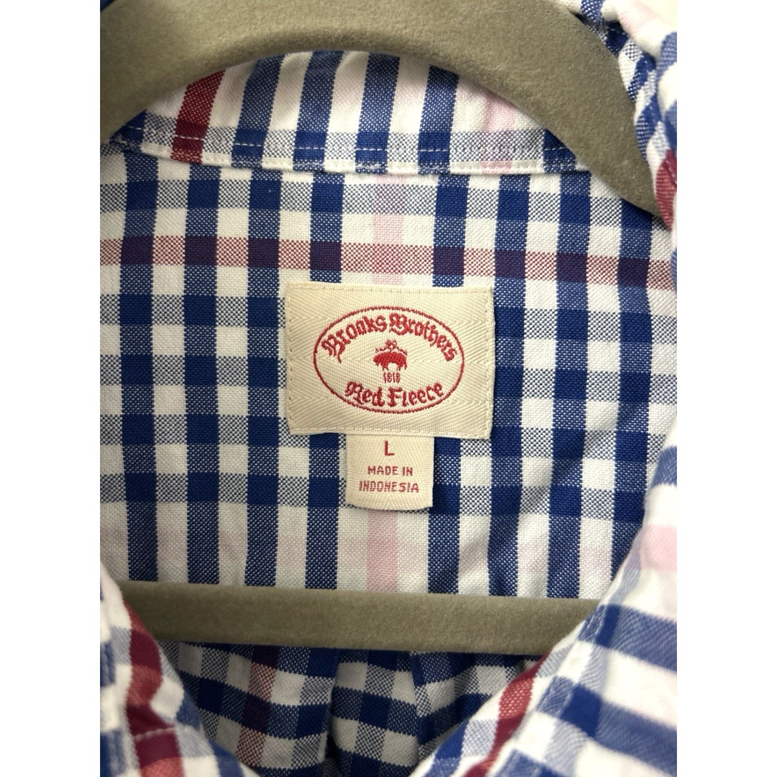 Brooks Brothers Brooks Brothers Red Fleece Shirt Mens L Blue Red Gingham Check Button-Down Size US L / EU 52-54 / 3 - 5 Thumbnail