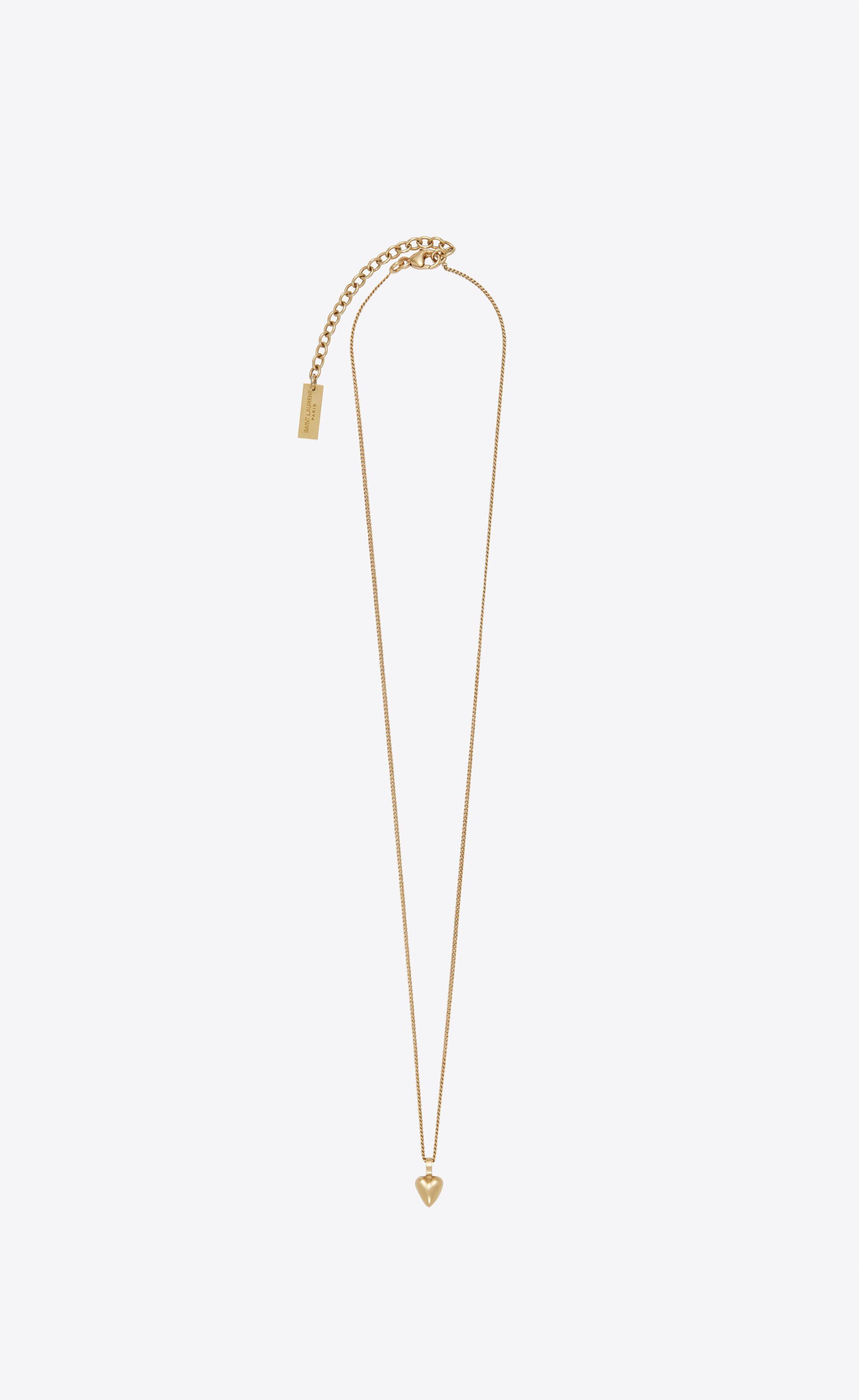 Saint Laurent Paris o1bcso1str1224 Size: OS/Heart Charm Necklace in Golden Size ONE SIZE - 1 Preview