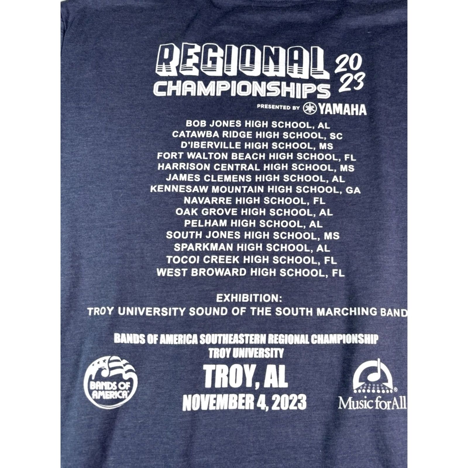 Yamaha Pep Wear T-shirt Sz L Yamaha Bands of America 2023 Regional Championships Crew Neck Long Sleeve Women Blue T-Shirt Size L / US 10 / IT 46 - 8 Thumbnail