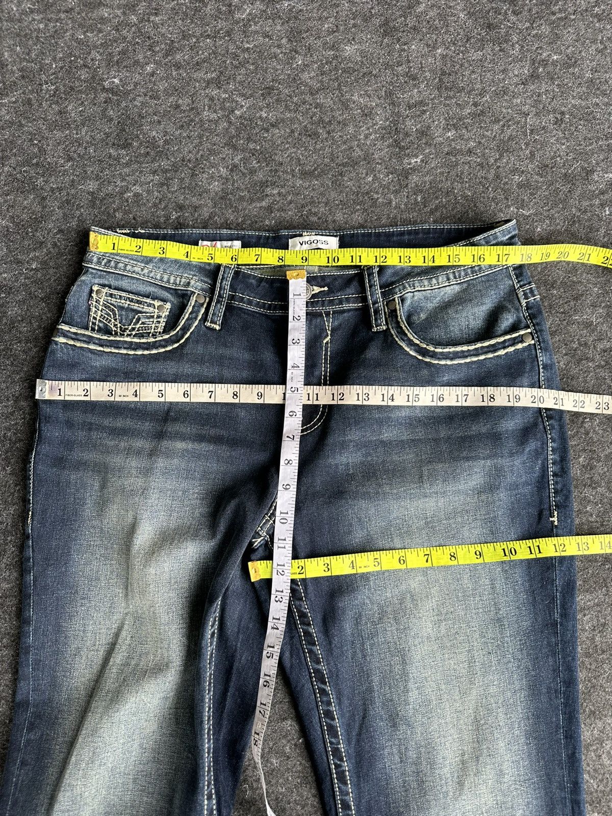 If Six Was Nine Vigoss Flare Baggy Blue Washed Denim D463 Size US 35 - 7 Thumbnail