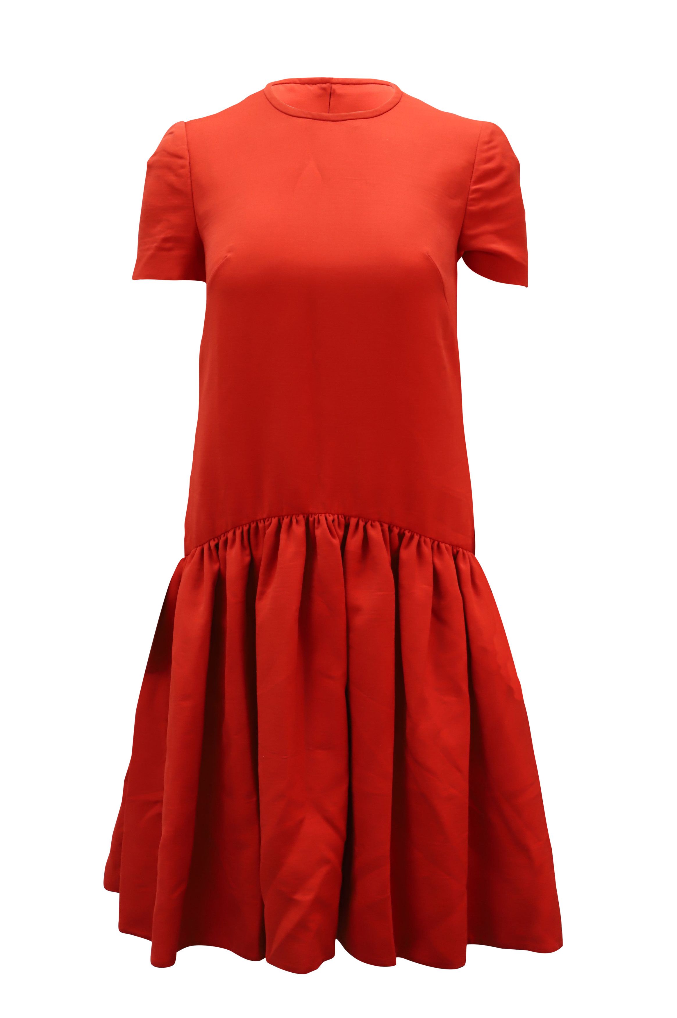 Alexander McQueen Alexander McQueen Drop Waist Dress in Red Wool Size S / US 4 / IT 40 - 1 Thumbnail
