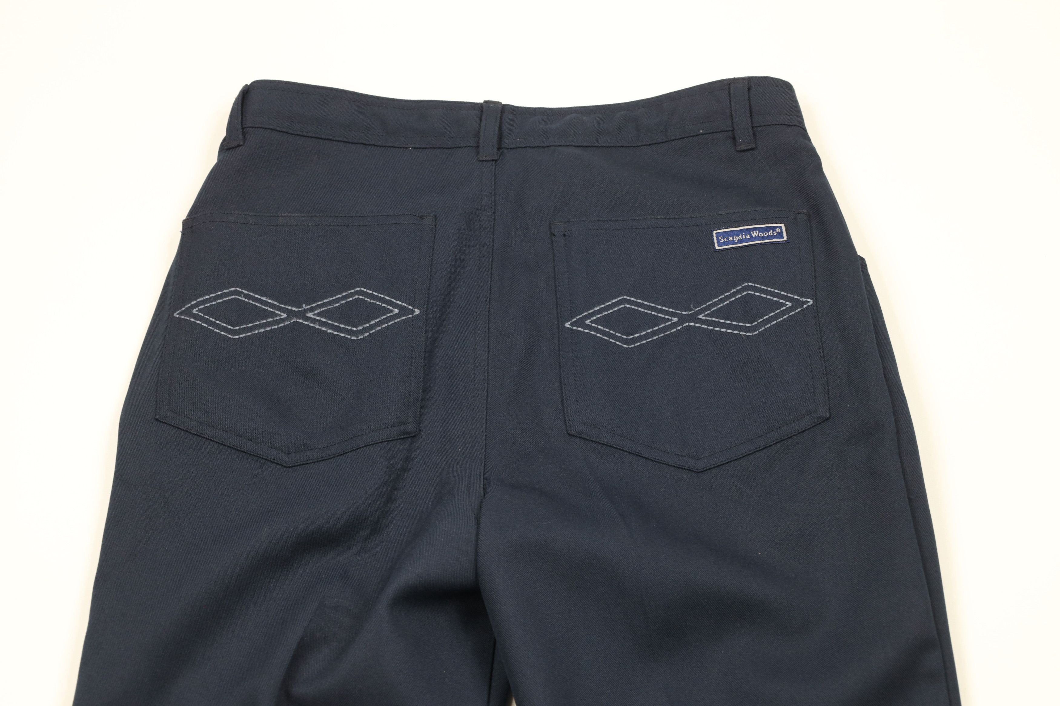Vintage Vintage 90s Streetwear Knit Flared Wide Leg Chino Pants Navy Size US 32 / EU 48 - 9 Thumbnail