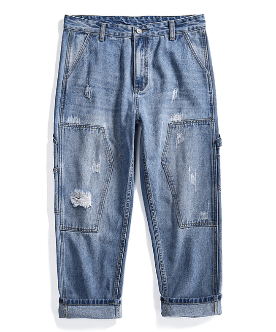 Japanese Brand × Jean Men's collage straight popular mid-rise casual cargo jeans Size US 32 / EU 48 - 5 Thumbnail